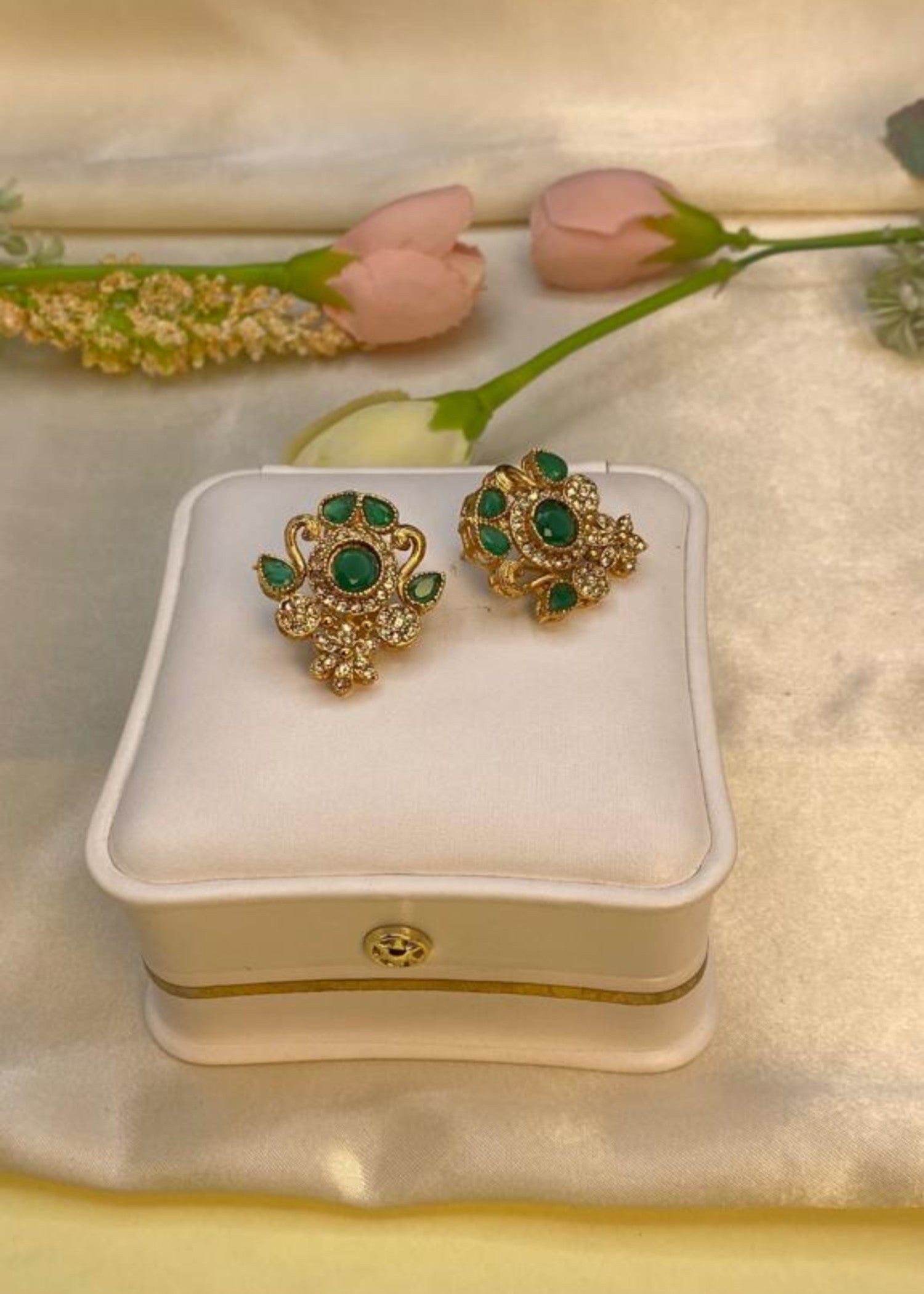 Earrings in Green Color by - Trendy Women Earrings WBA2412