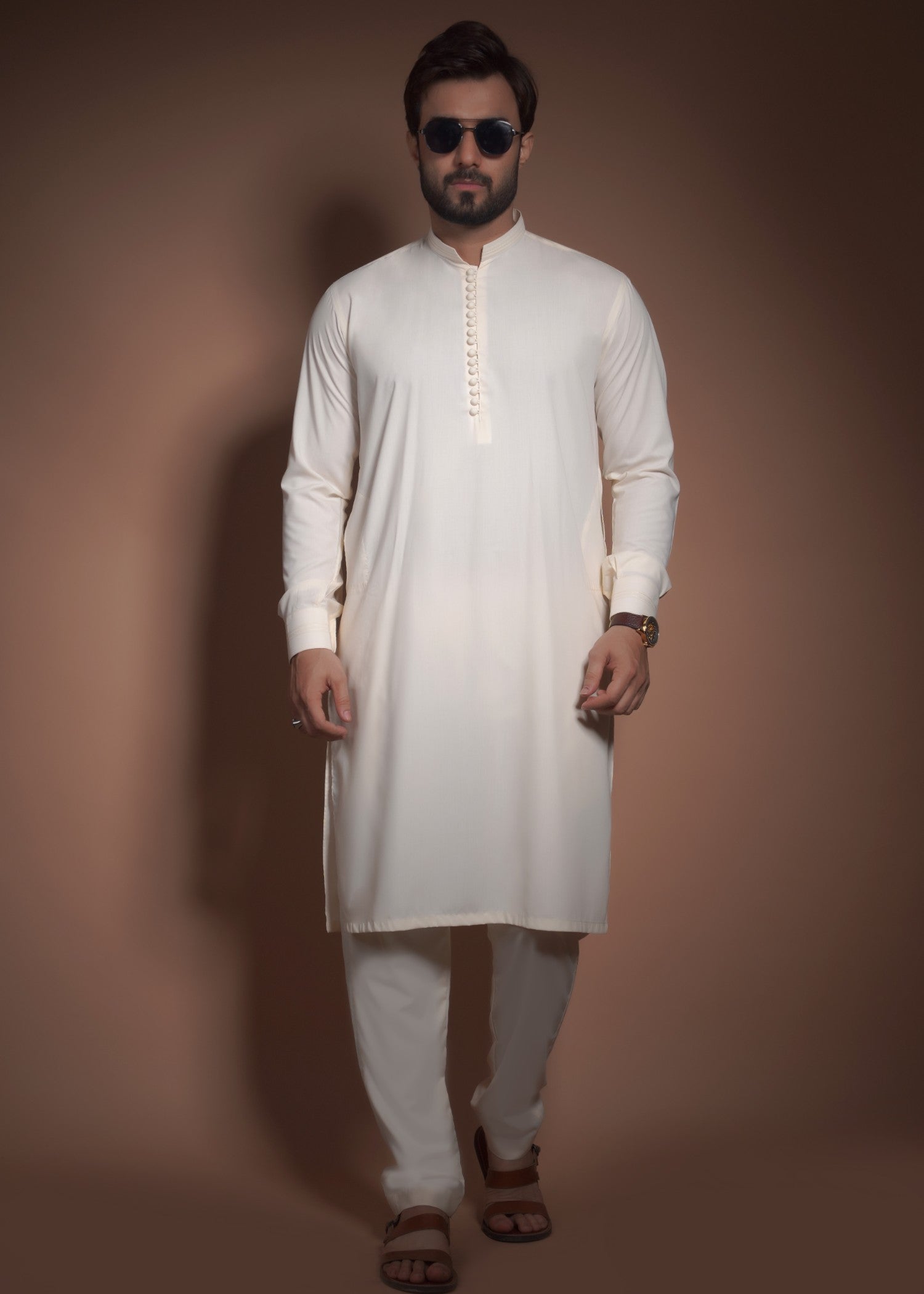 cotton viscose Kurta Set in Cream