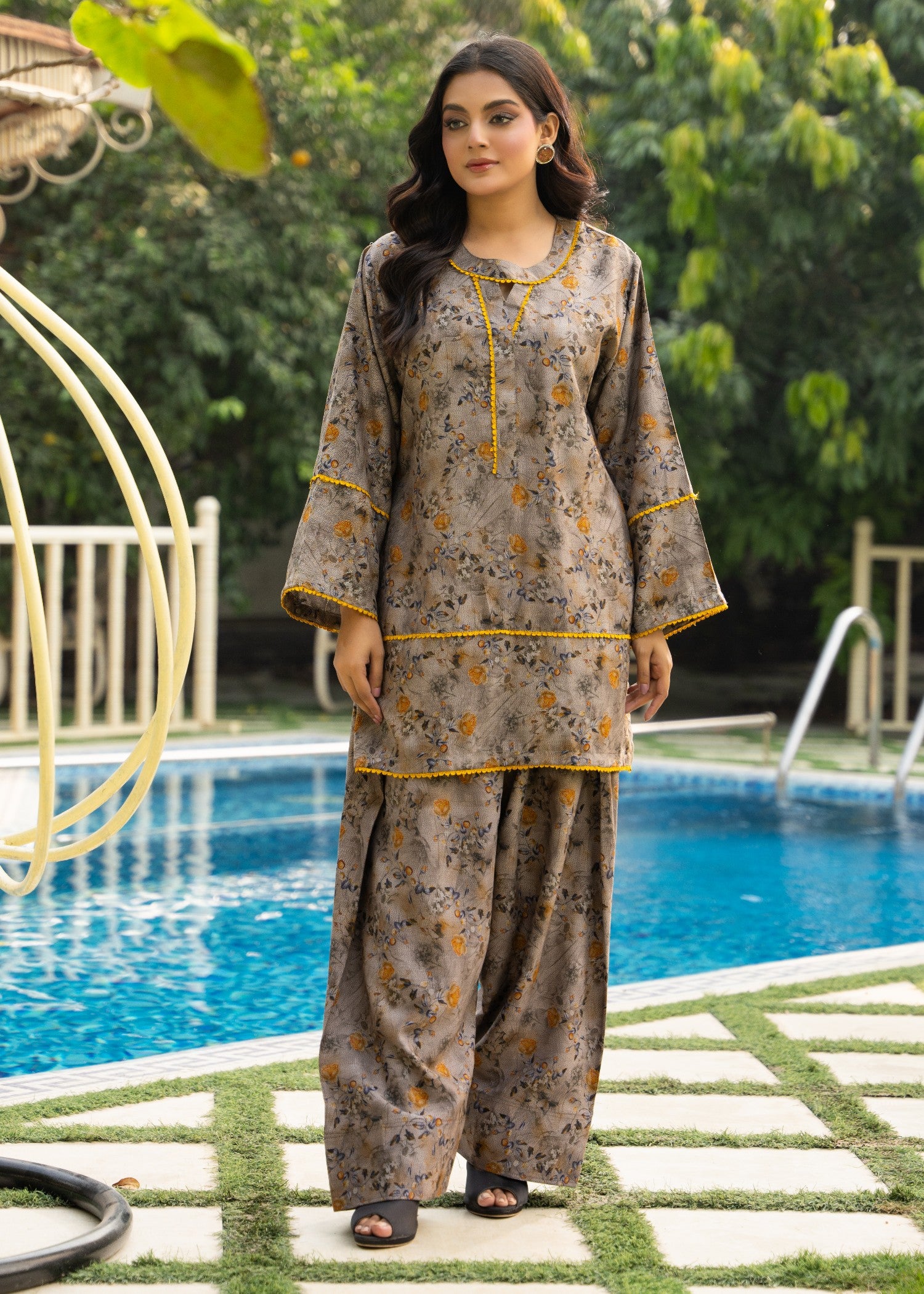 dhanak Co Ord Sets in Pastel grey