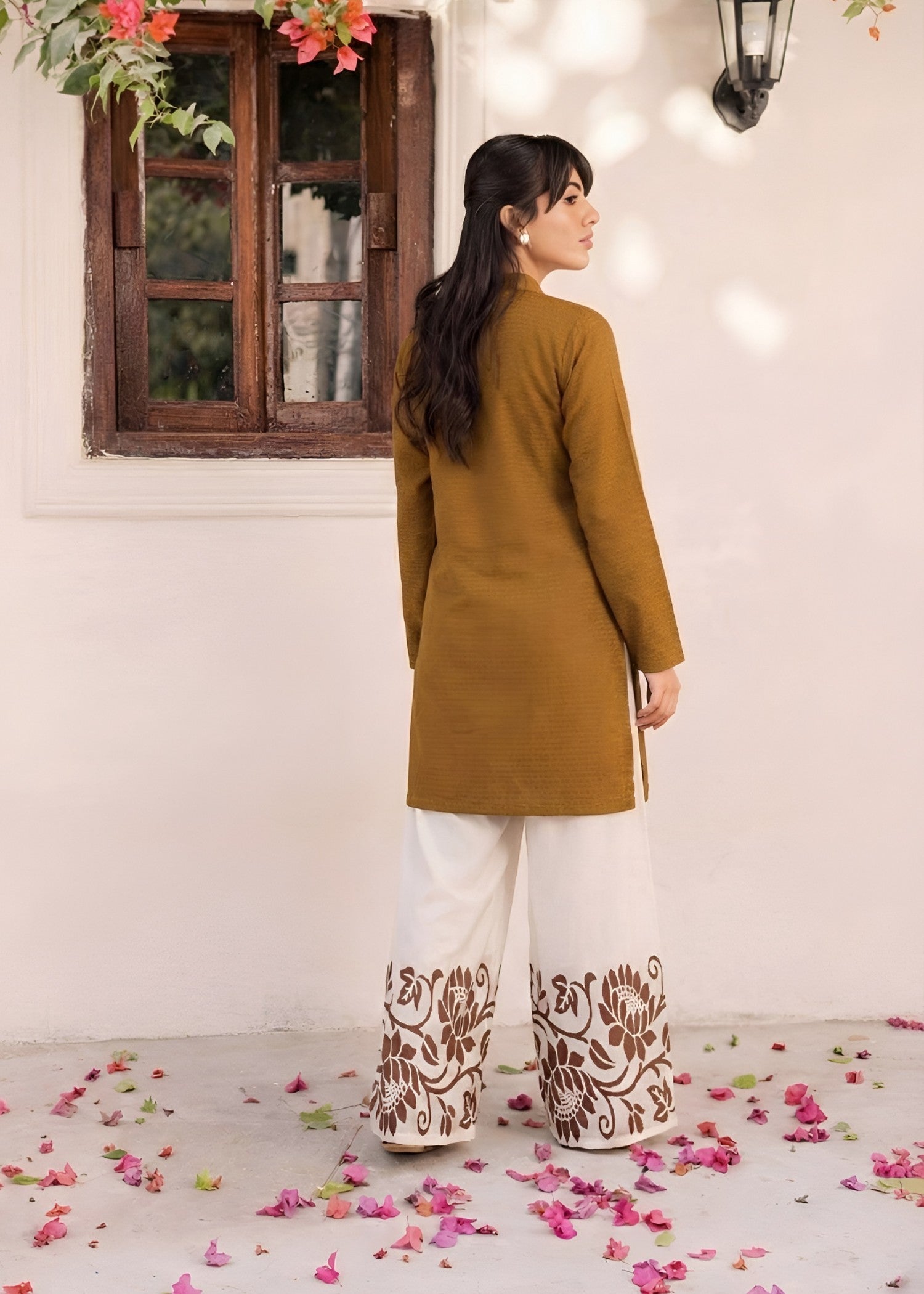 linen Kurta Set in Mari gold