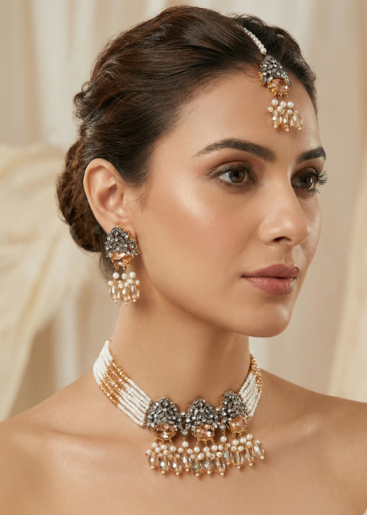 Choker in Champagne Color by - Trendy Women Choker RYS0793