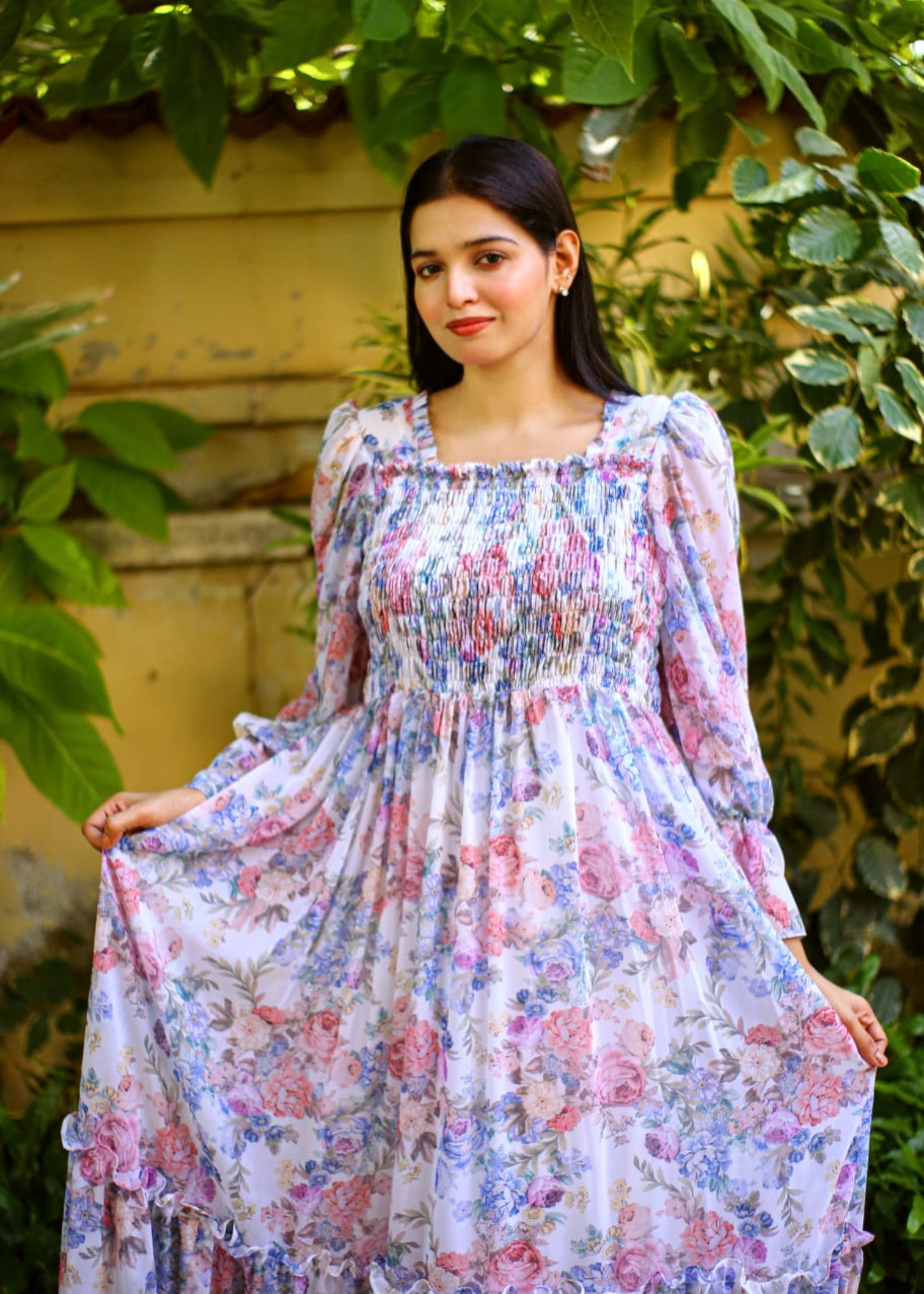 chiffon Maxi in Red, white, blue