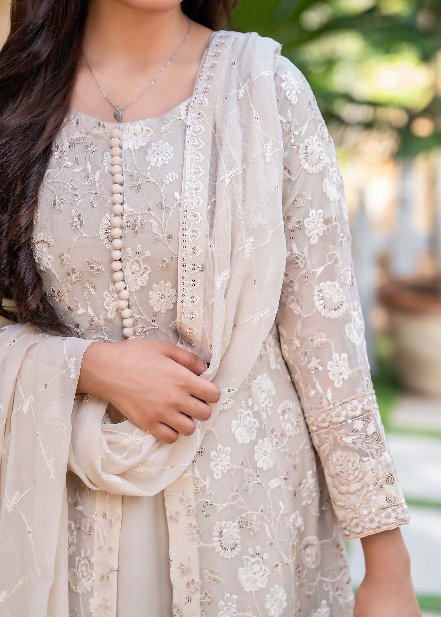 chiffon Maxi in Cream