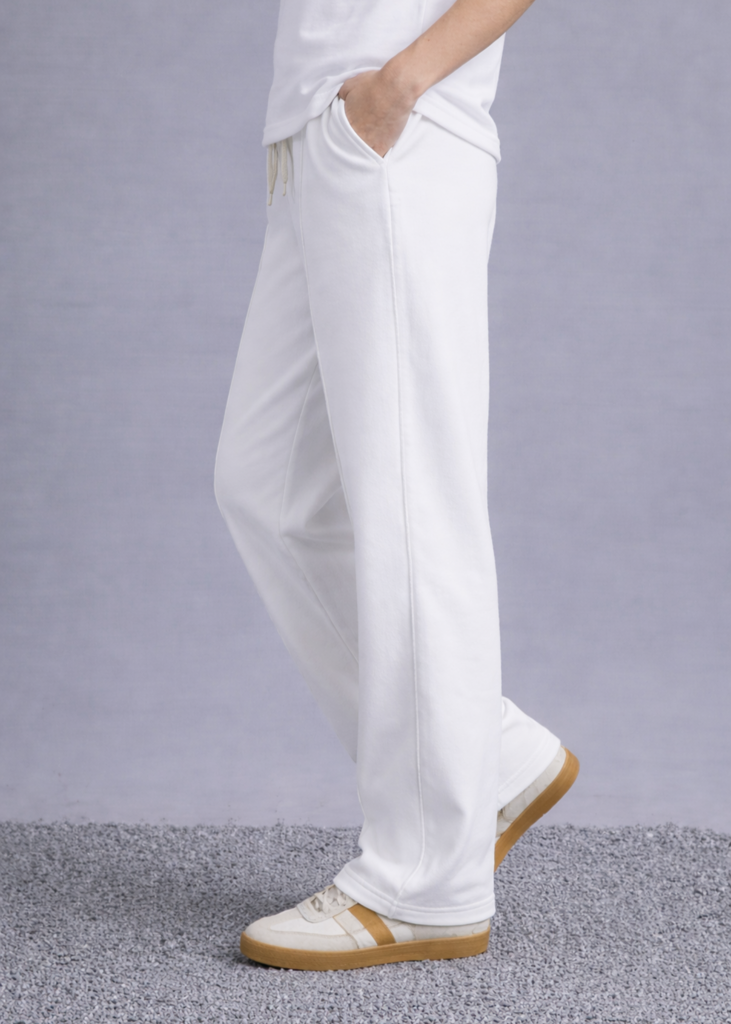 terry Trousers in White by Ecowears.Pk