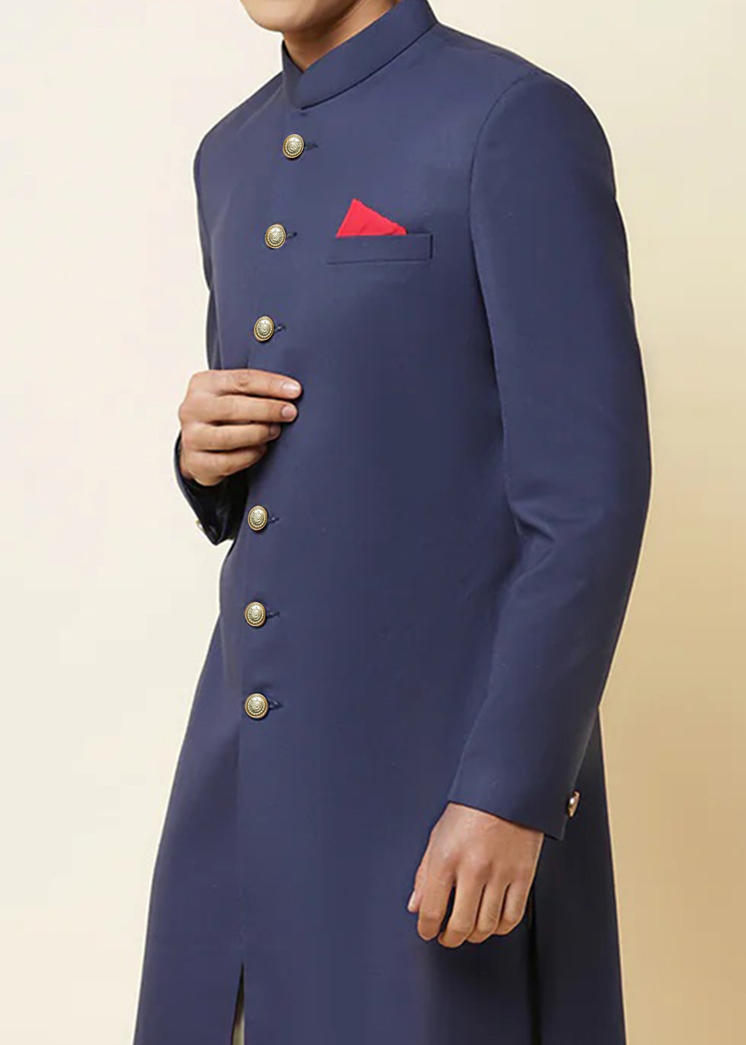 suiting Sherwani in Navy blue