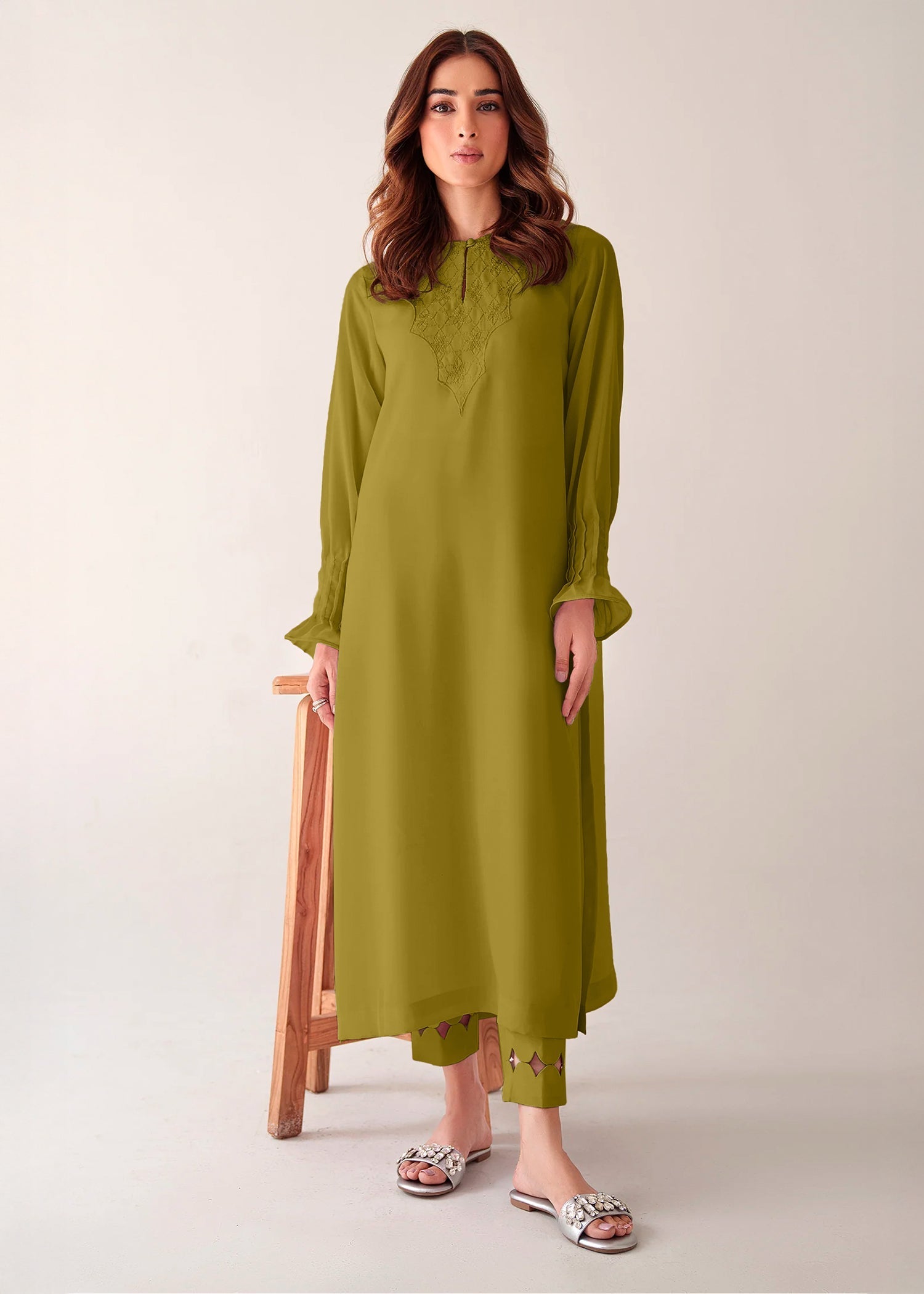 tropical Co ord Sets in Olive green