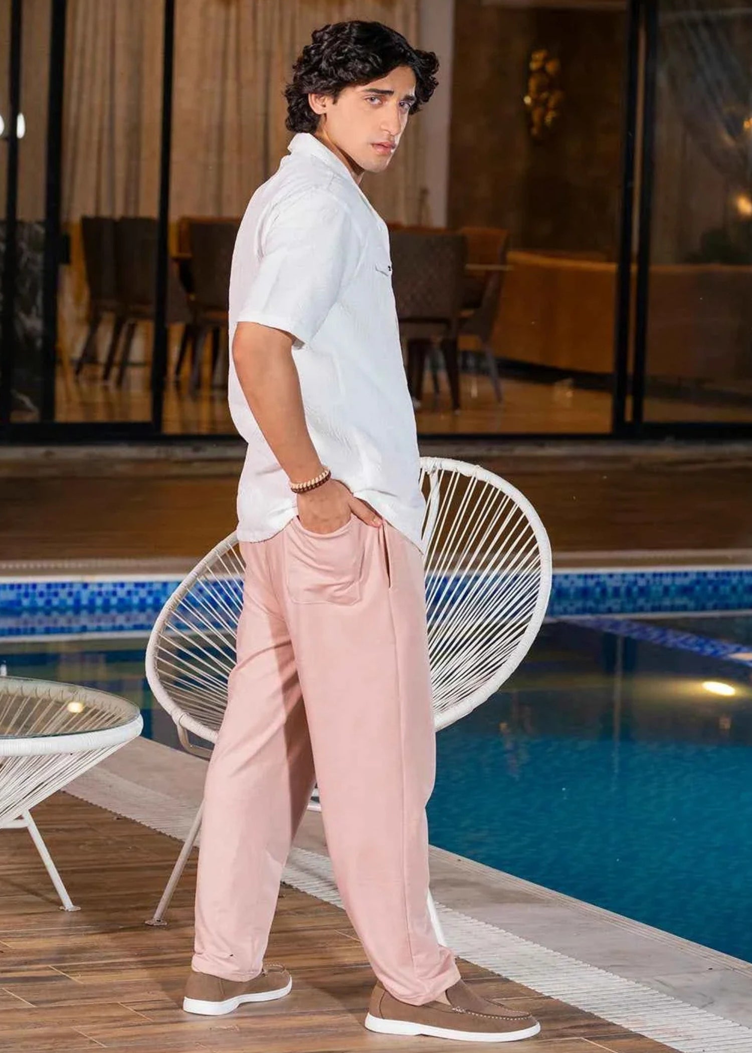 terry Trousers in Blush pink by Ecowears.Pk
