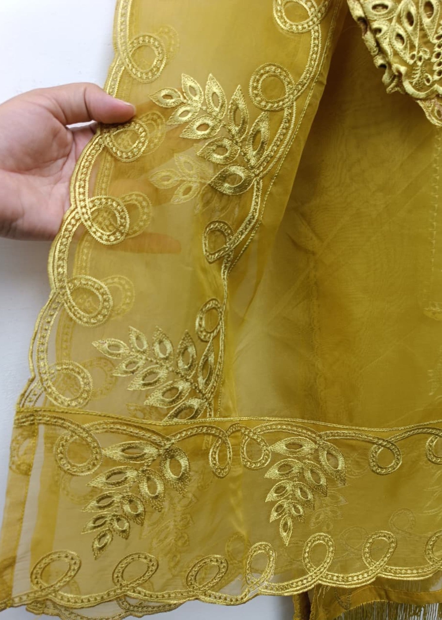 organza Kurta Set in Herb green