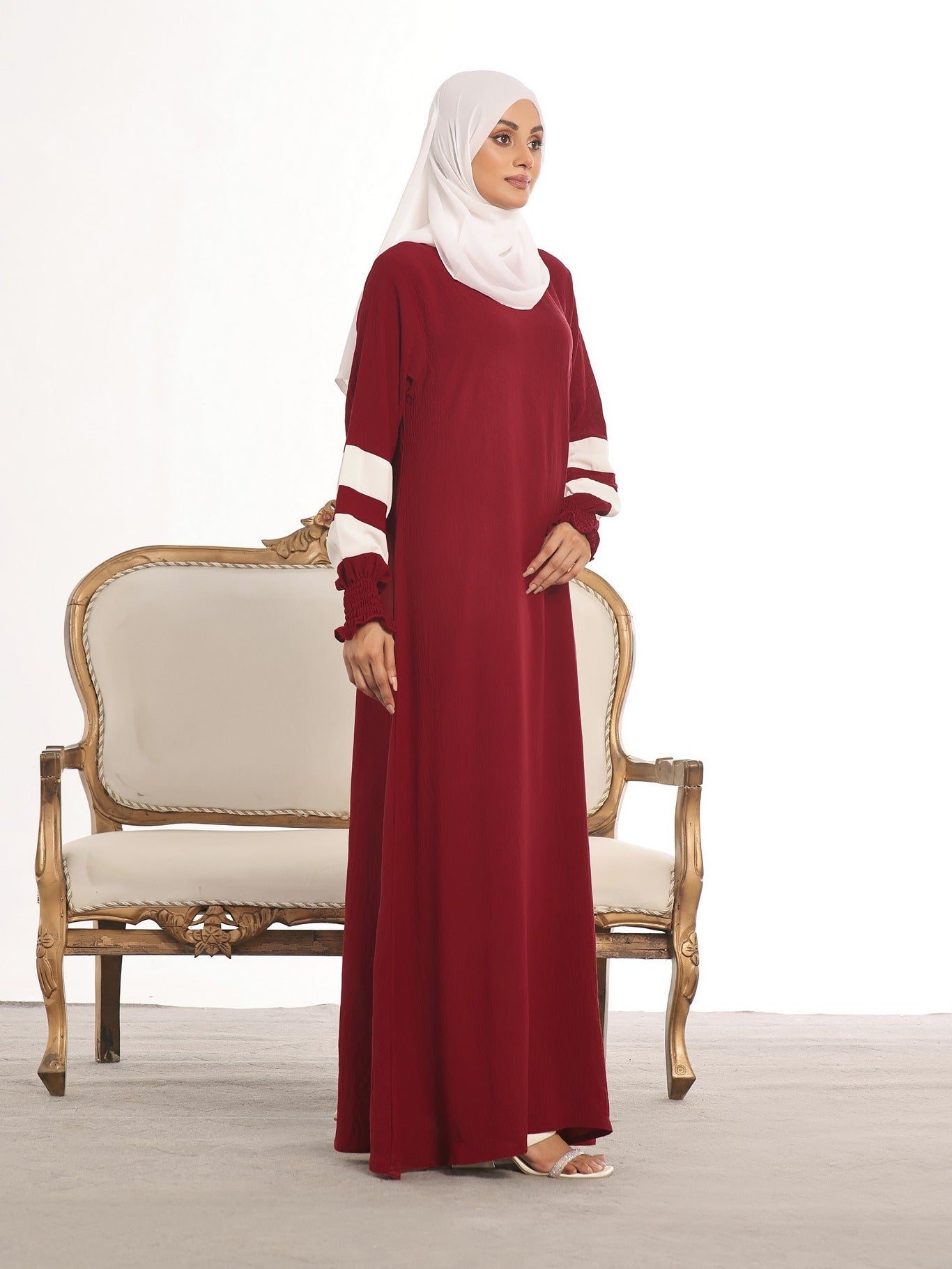 polyester Abaya in Red