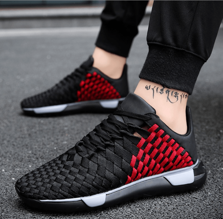 Summer pure hand-woven running shoes Korean version of the tide retro light breathable mesh shoes men's sports shoes 8213