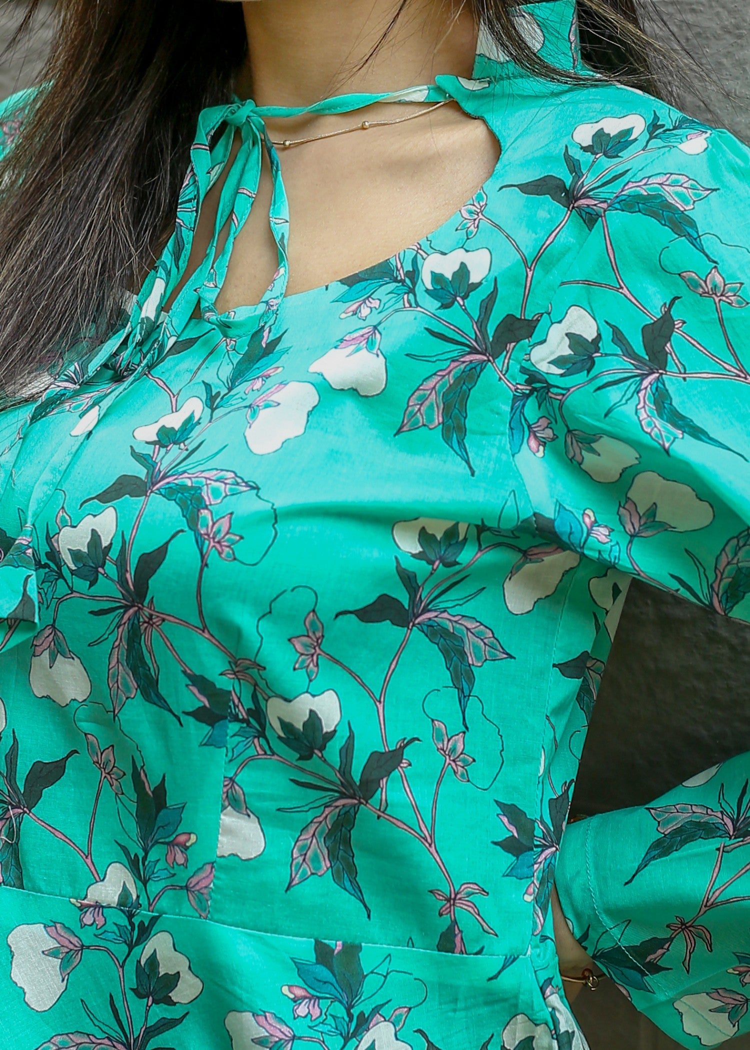 cotton Dress in Aquamarine