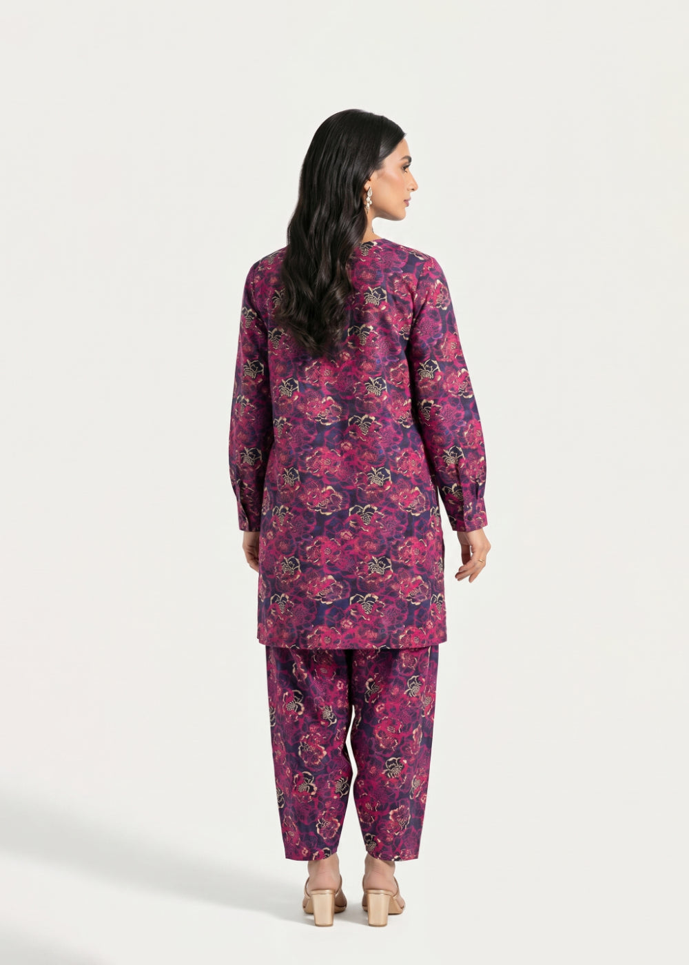 lawn Kurti in Fuchsia