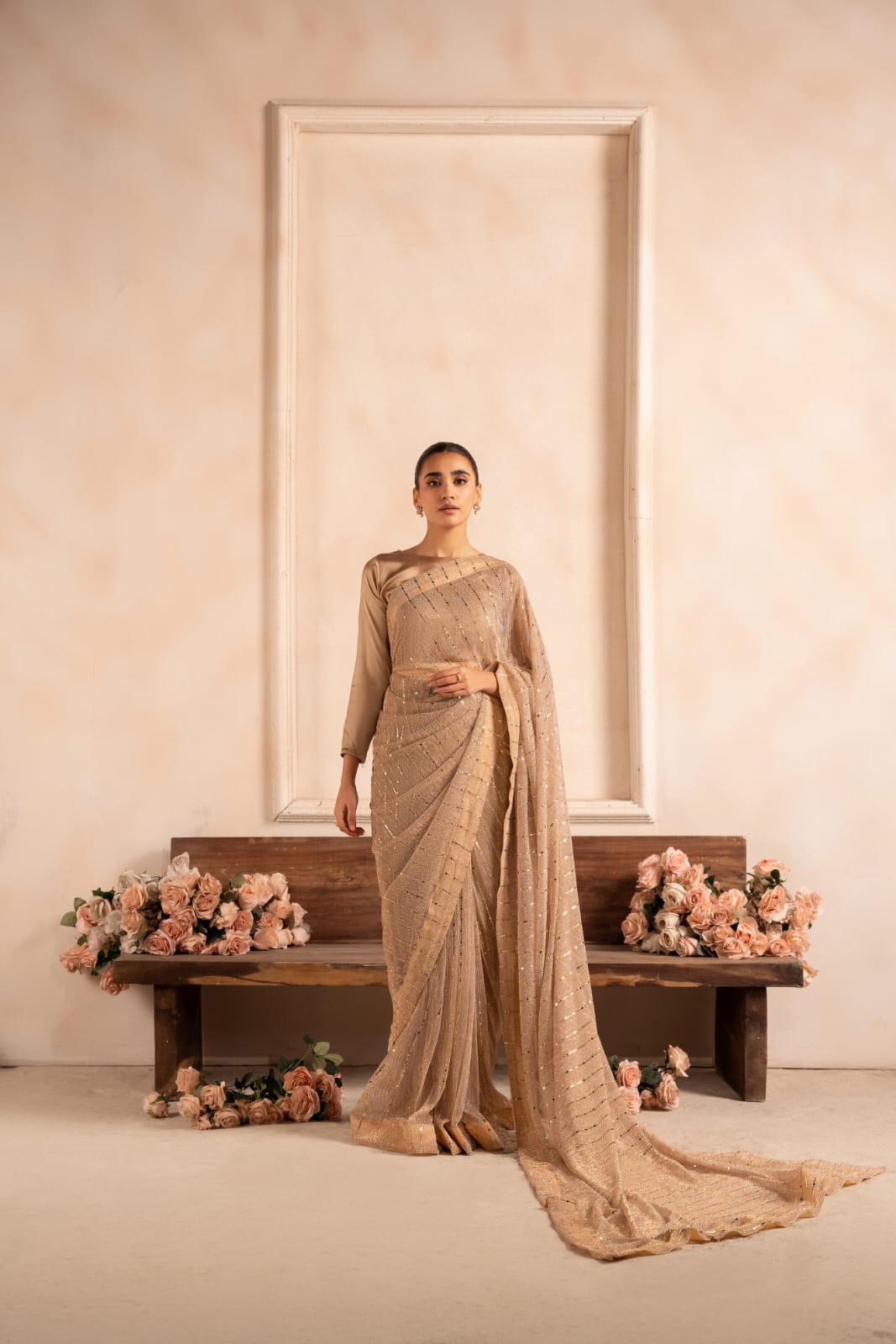 silk Saree in Beige