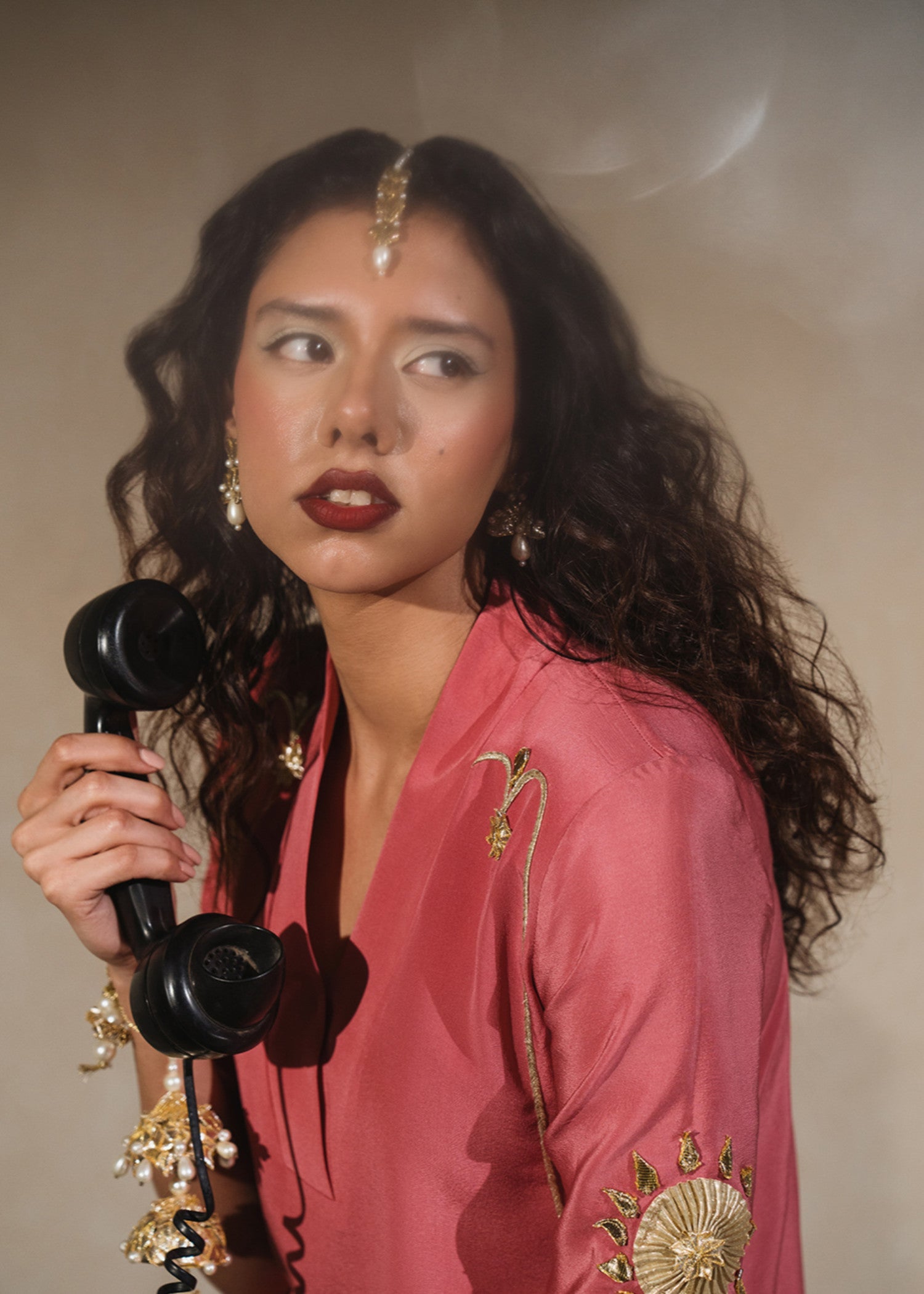 grip Kurta Set in Pink