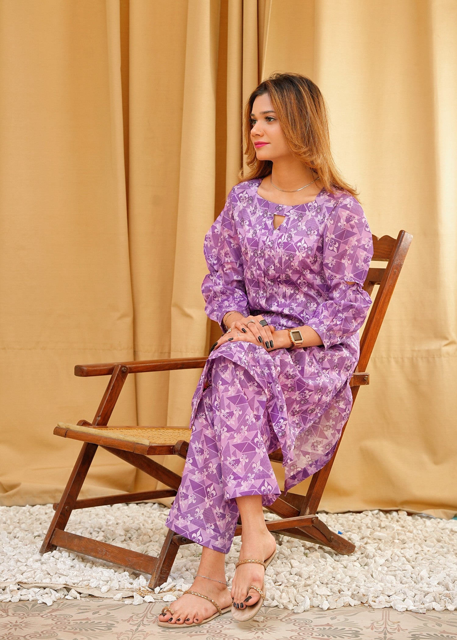 lawn Co Ord Sets in Electric purple