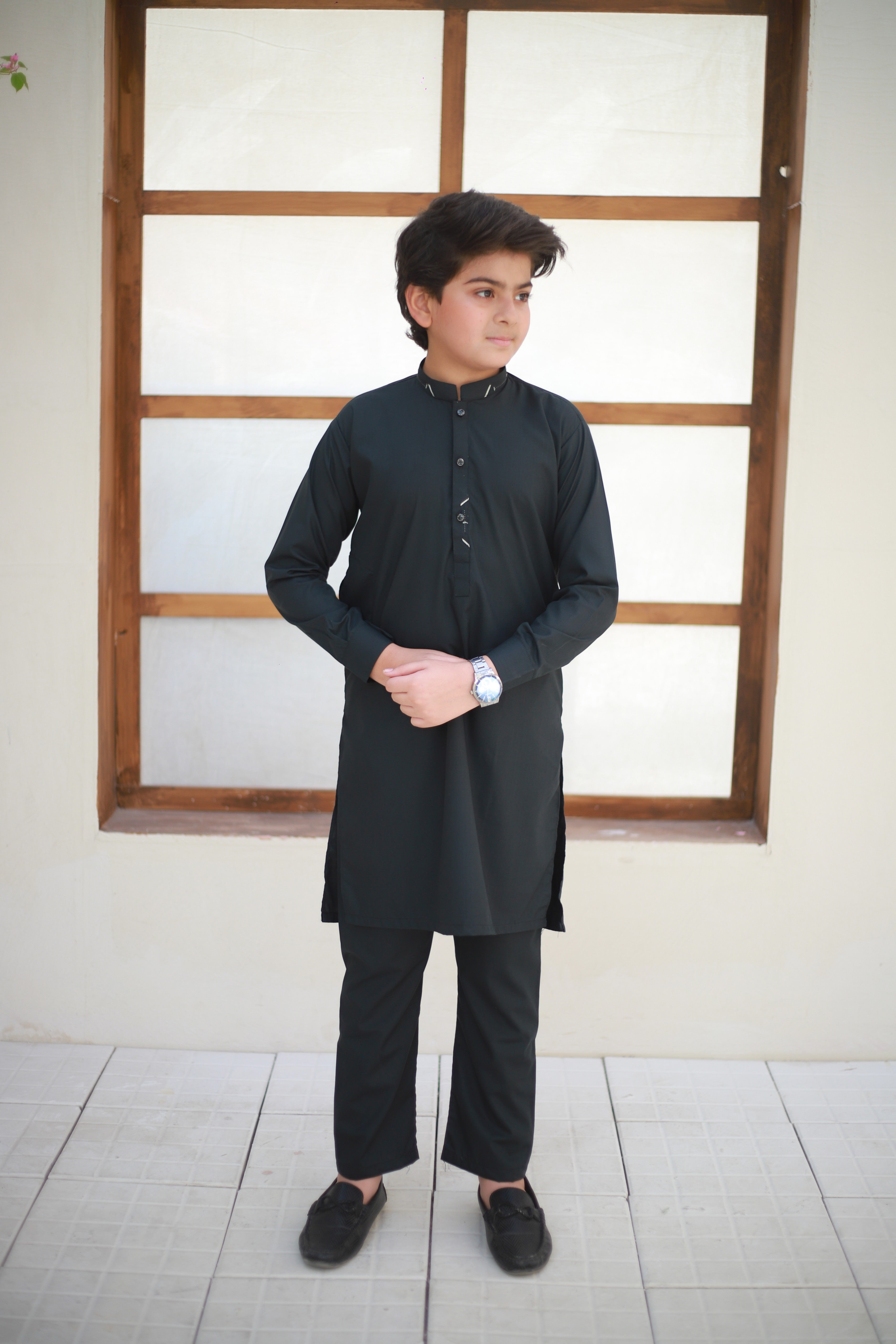wash & wear Kurta Set in Eucalyptus green