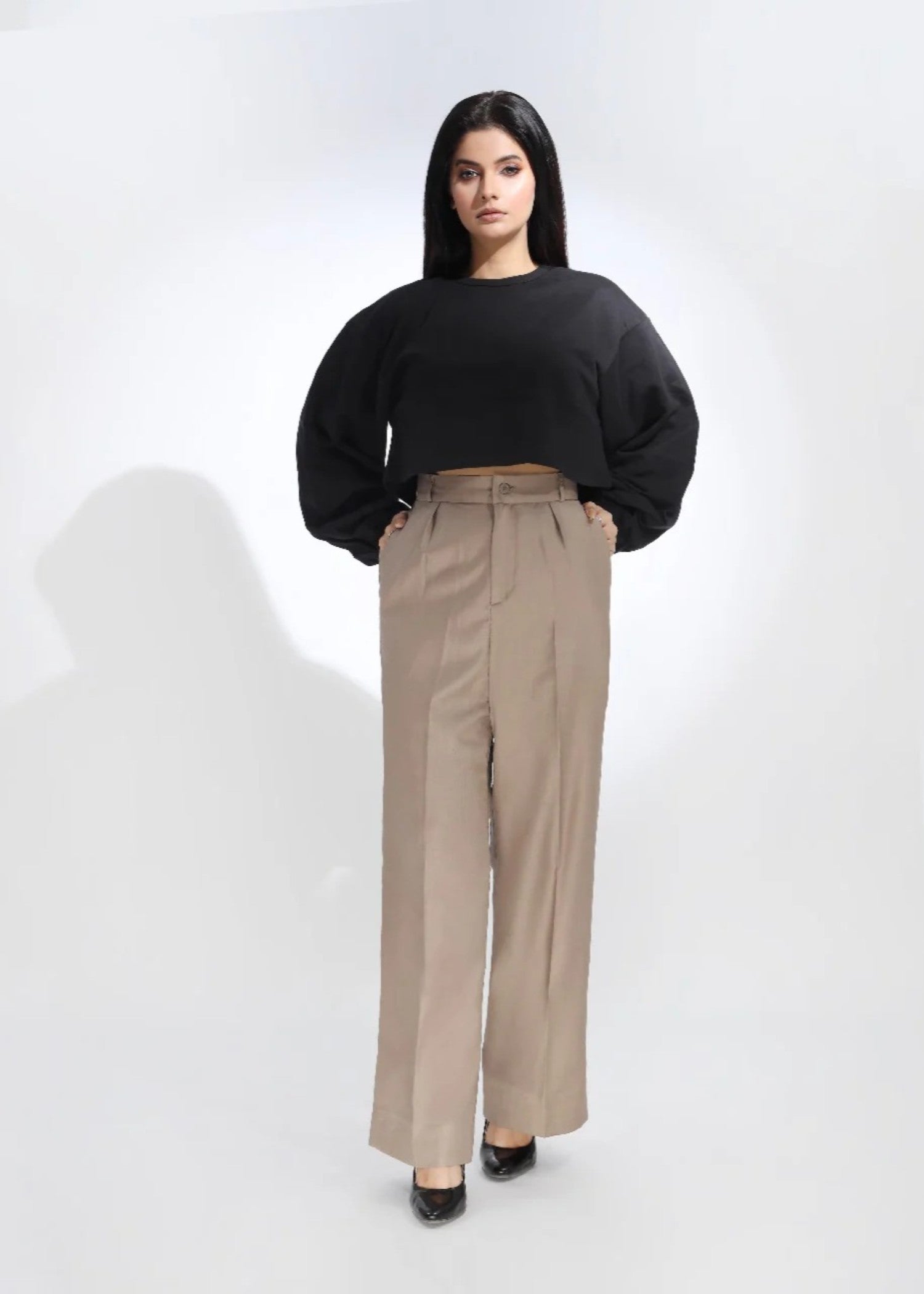 polycotton Pants in Beige