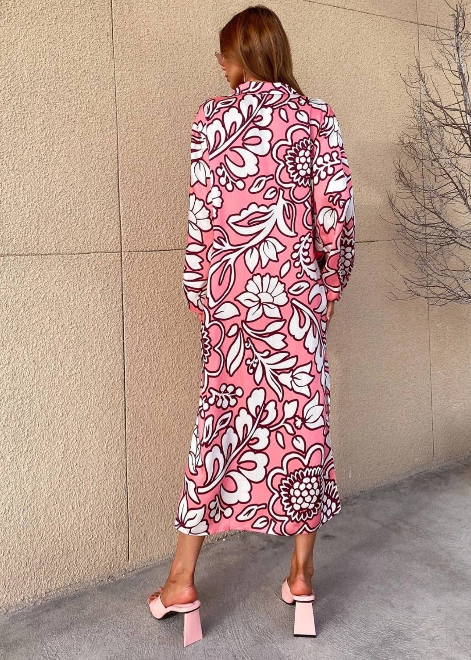 silk Dress in Pink
