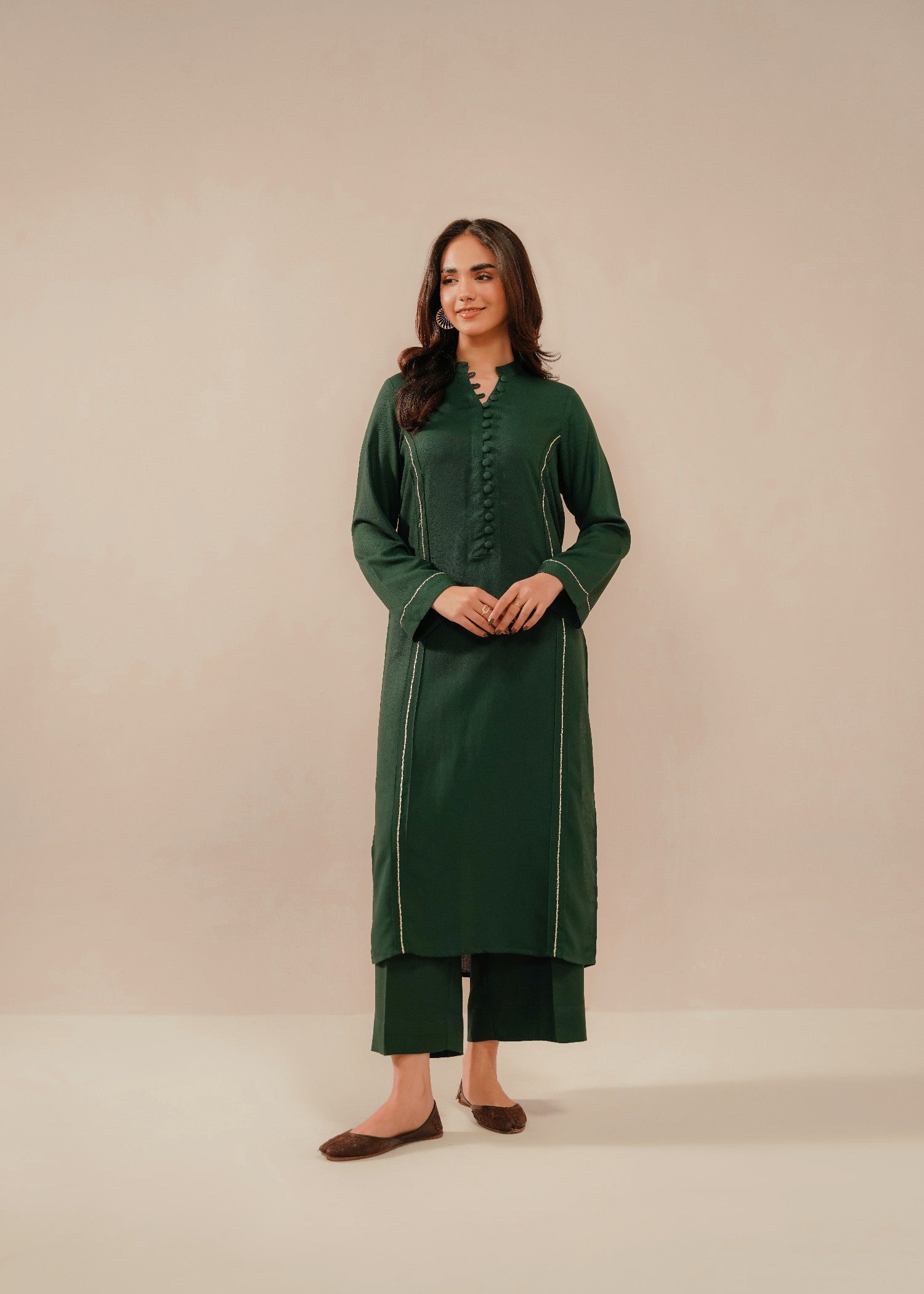 silk karandi Co Ord Sets in Dark green