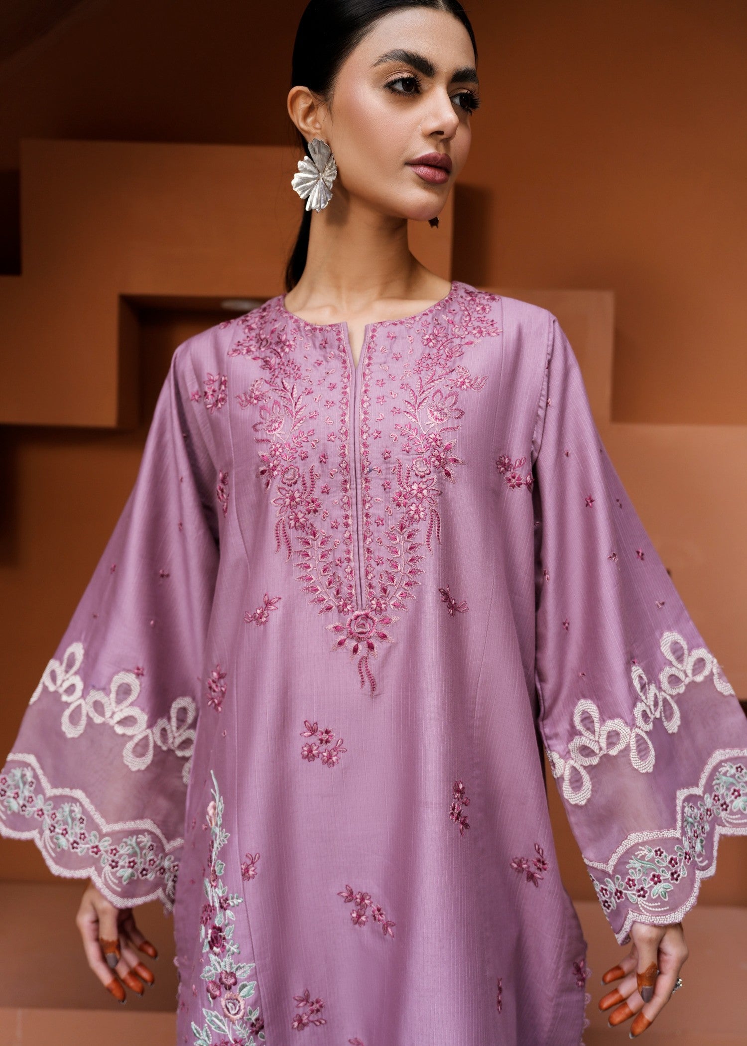 lawn Unstitched in Lavender pink