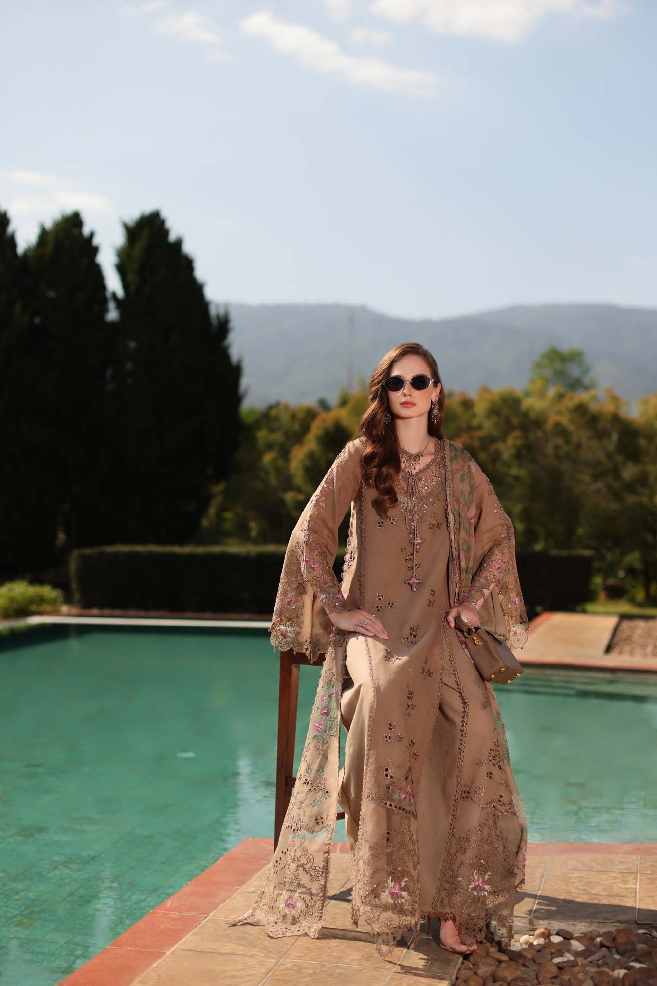 Luxury Eid Schiffli Laserkari Lawn – D8 - A - Selene