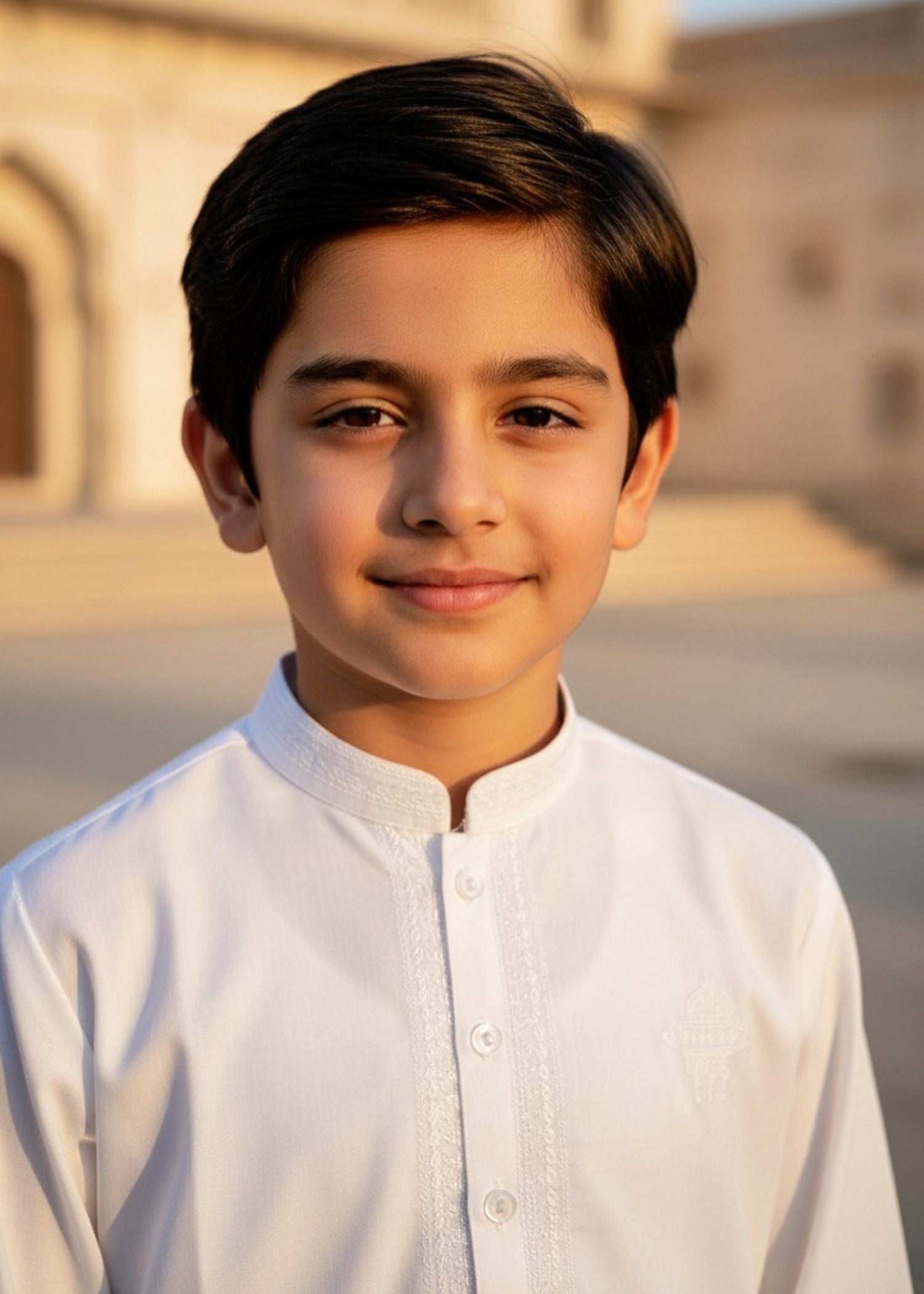 cotton Kurta Set in White