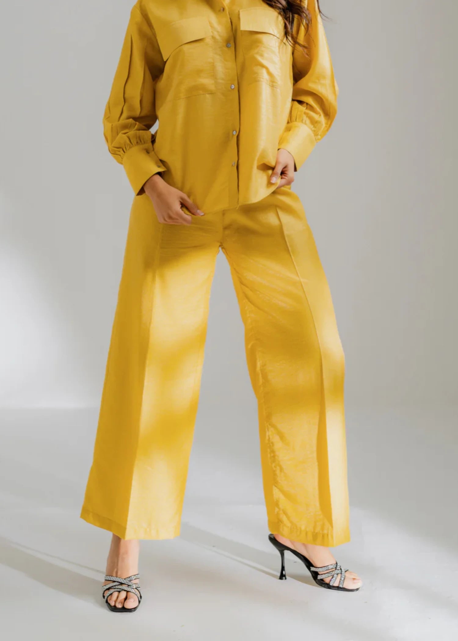 polyester Trousers in Yellow