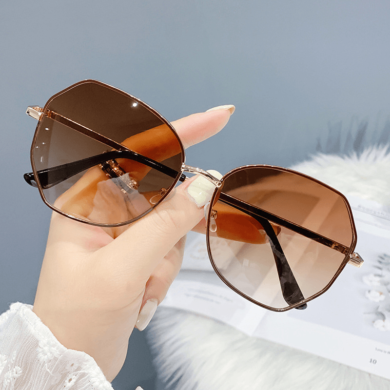 Sunshade Polarized Polygon Large Frame Glasses