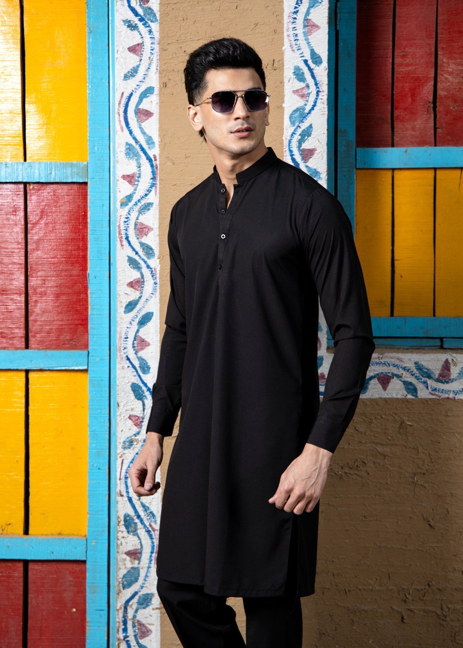 boski Kurta Set in Black
