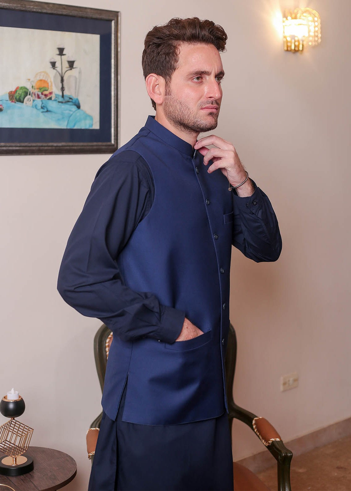 suiting Waistcoat in Royal blue