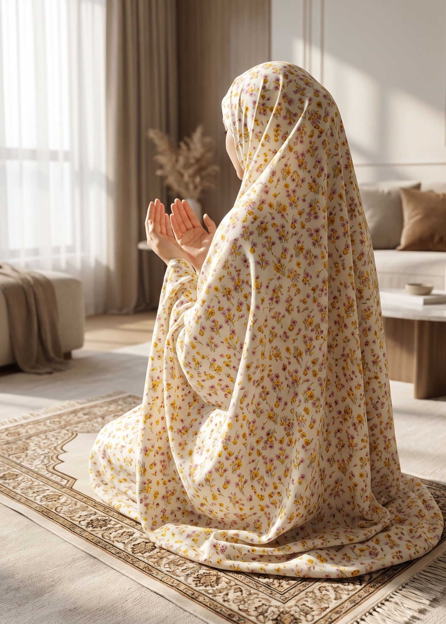 swiss lawn Chaddar in Cream