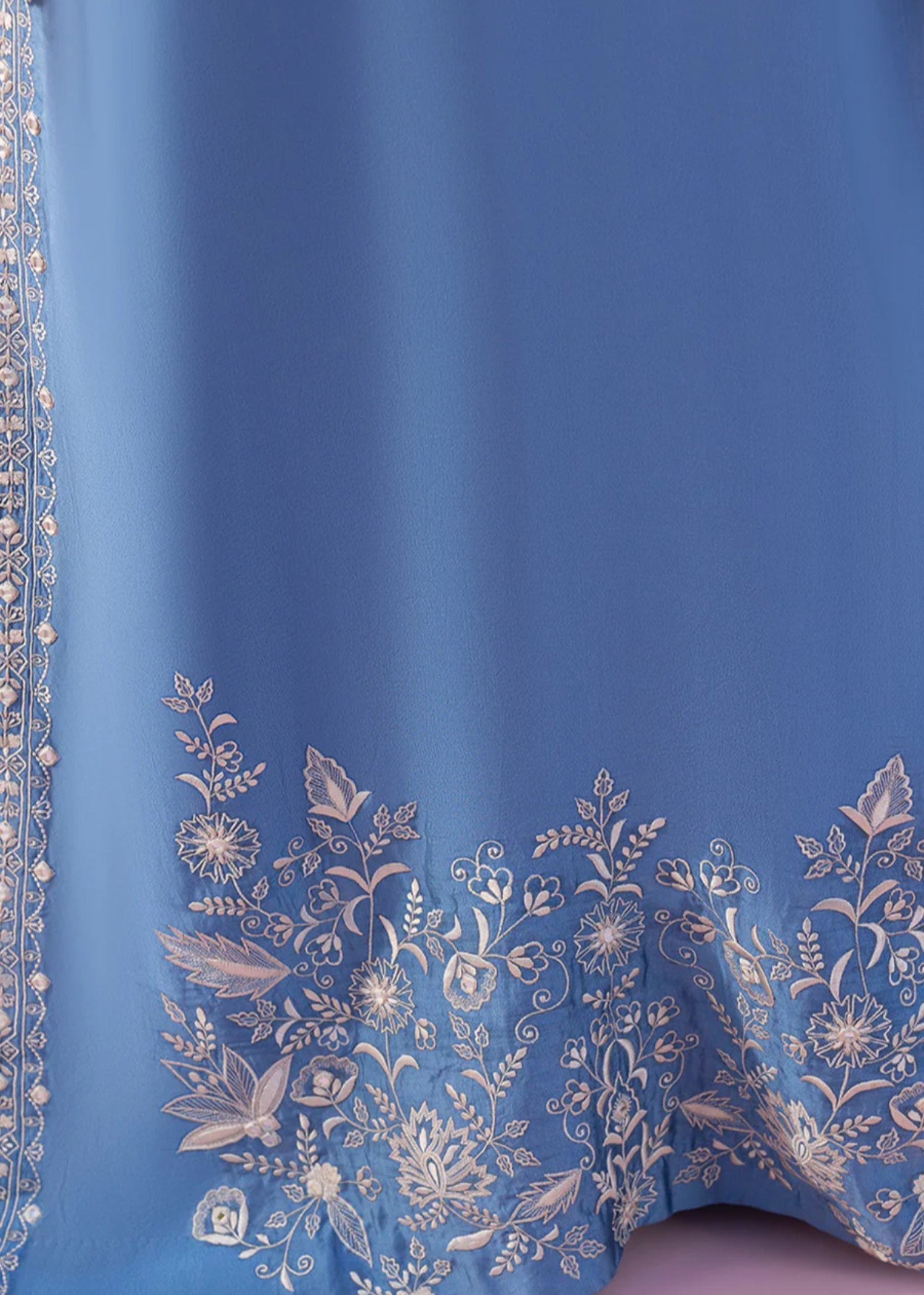 cotton silk Kaftan in Sky blue