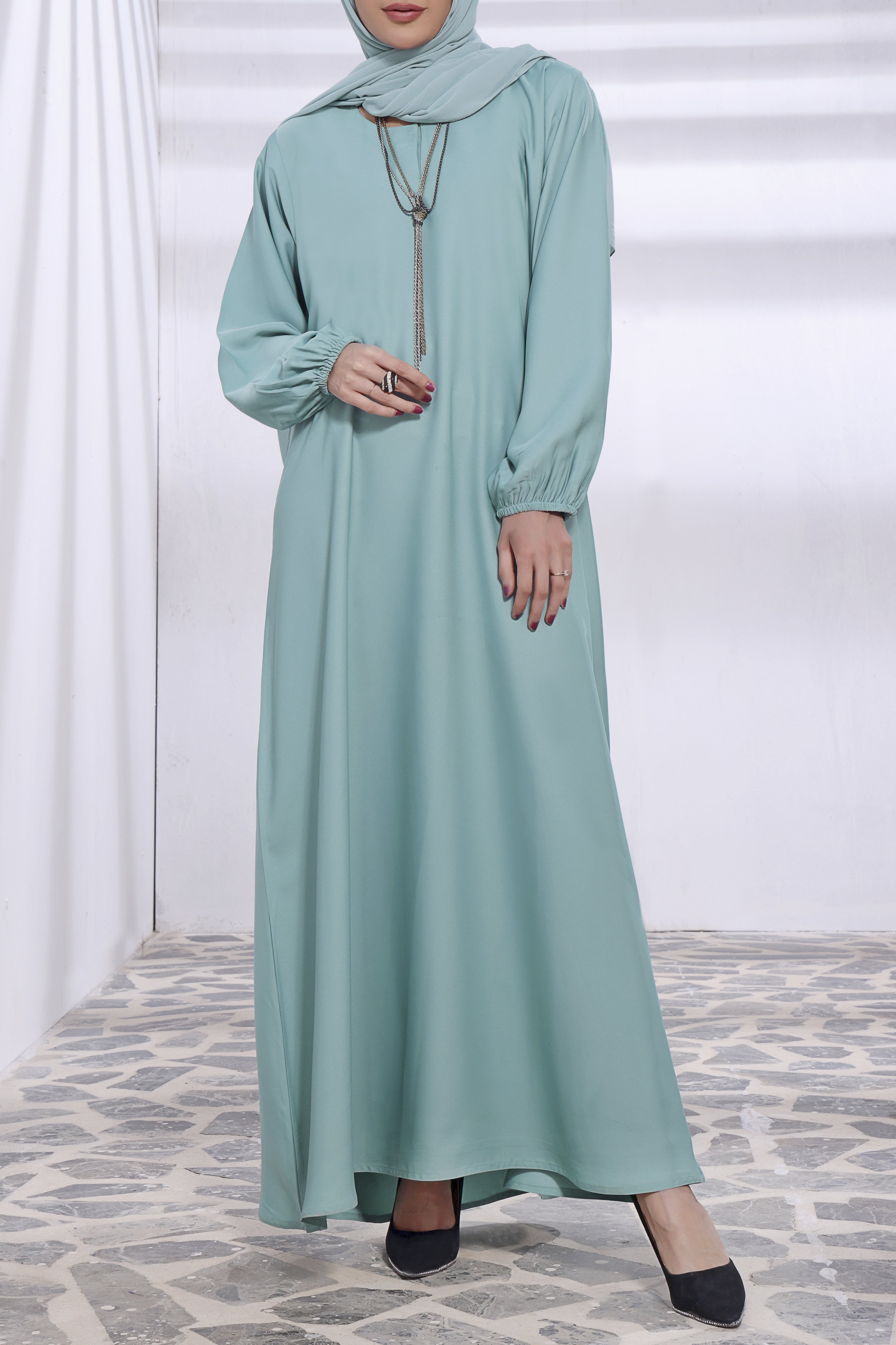 nidha Abaya in Powder blue
