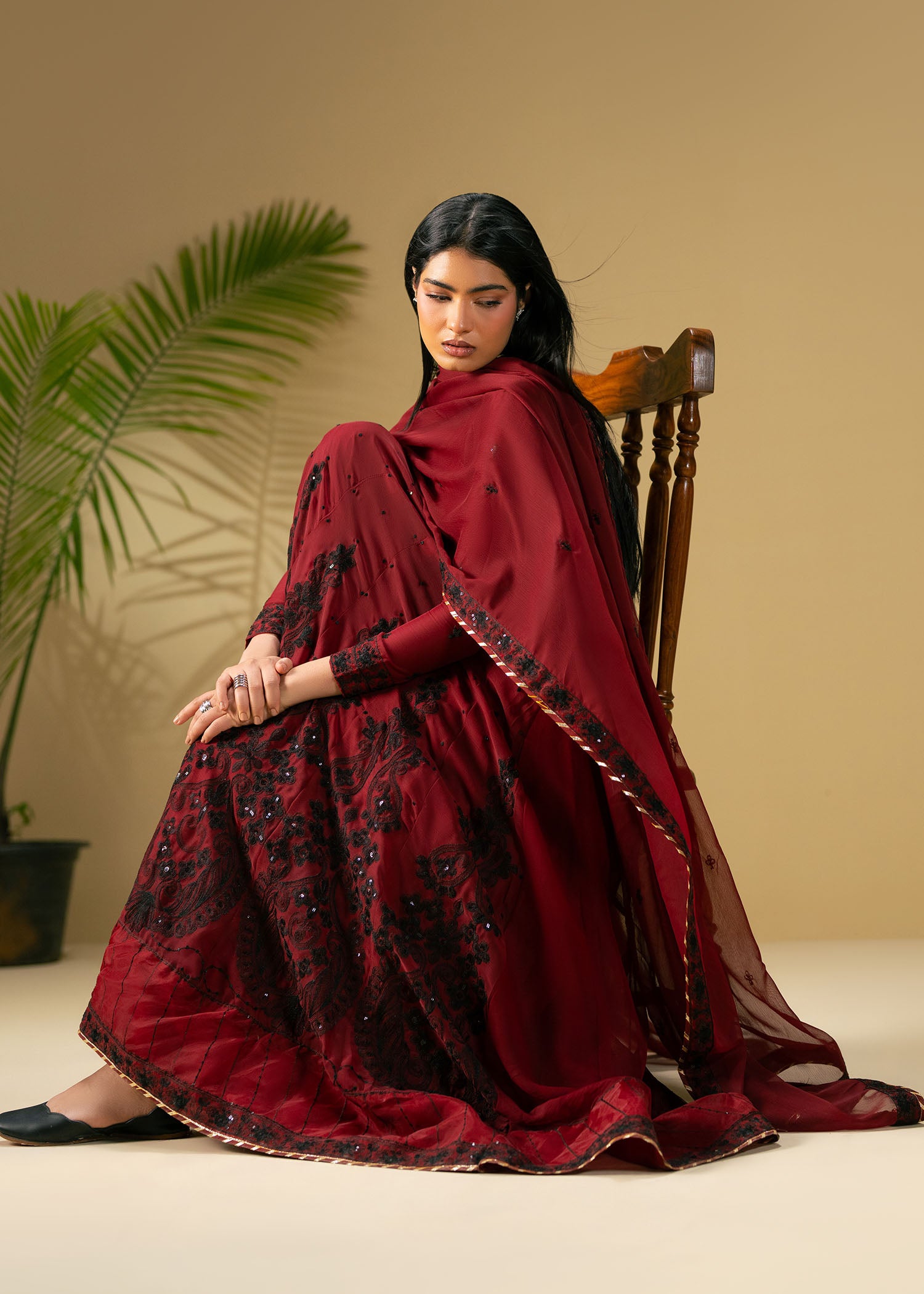 chiffon Maxi in Crimson