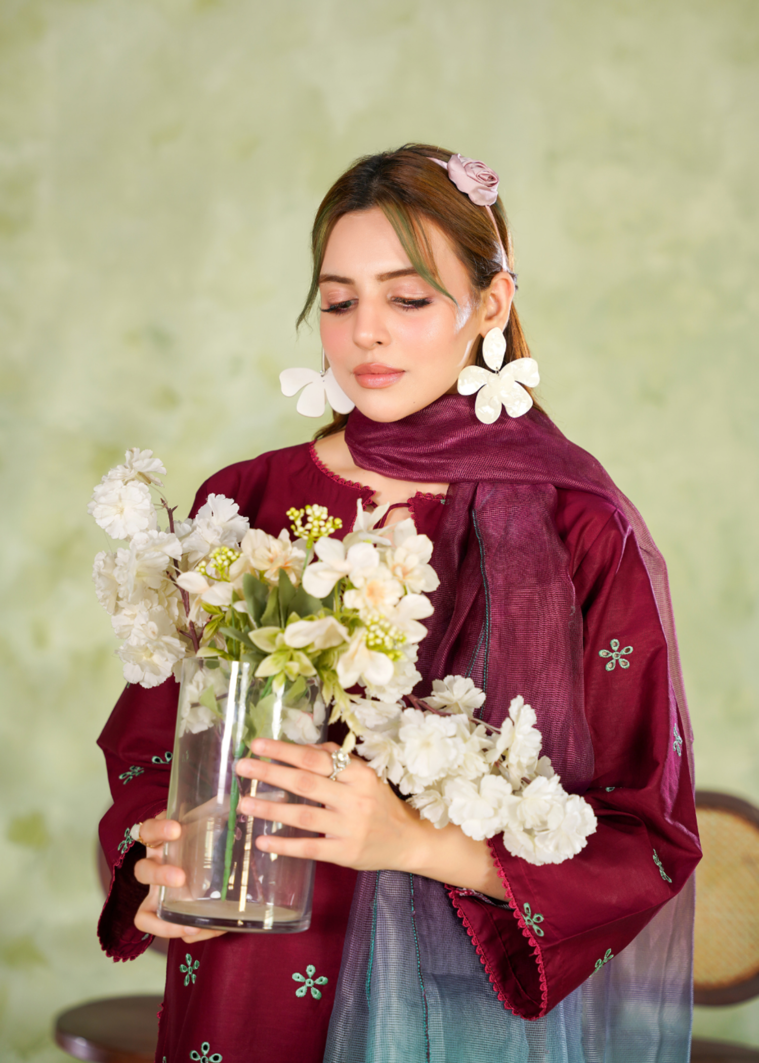 cotton Kurta Set in Blood red