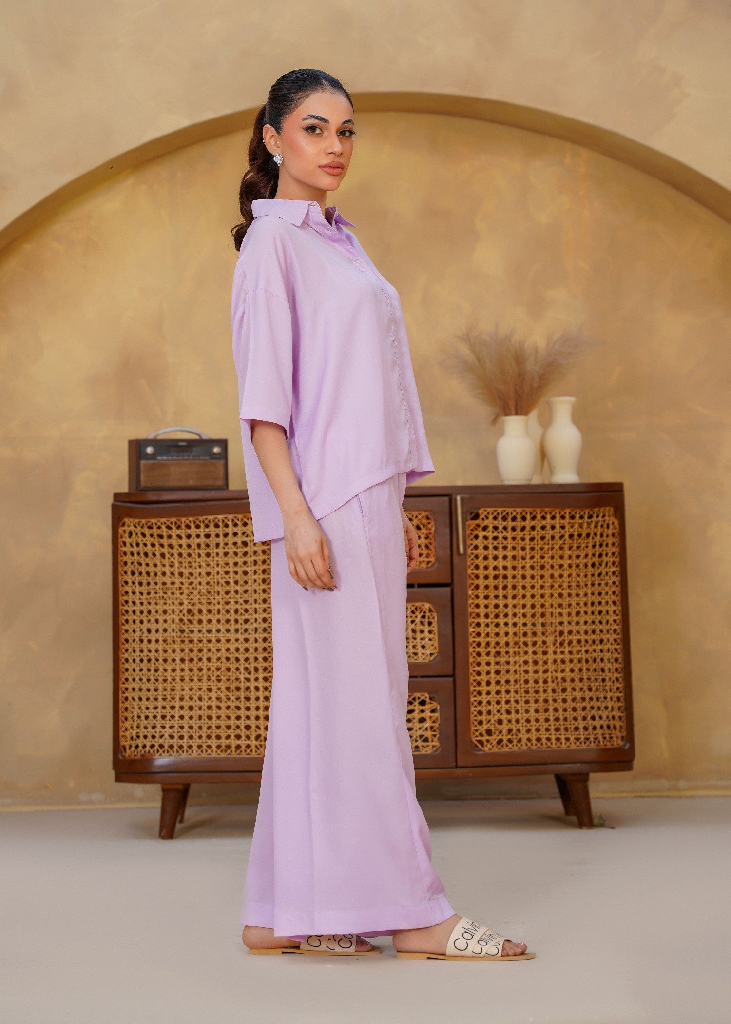 georgette Co Ord Sets in Lilac