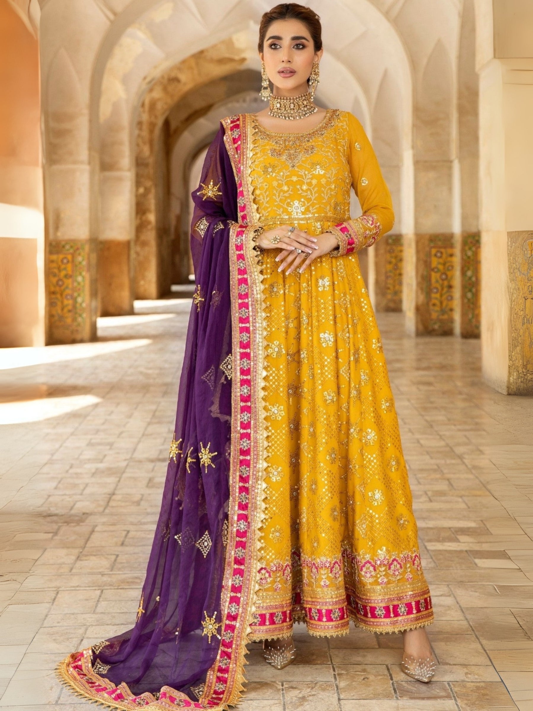 bemberg crinkle chiffon Maxi in Blonde