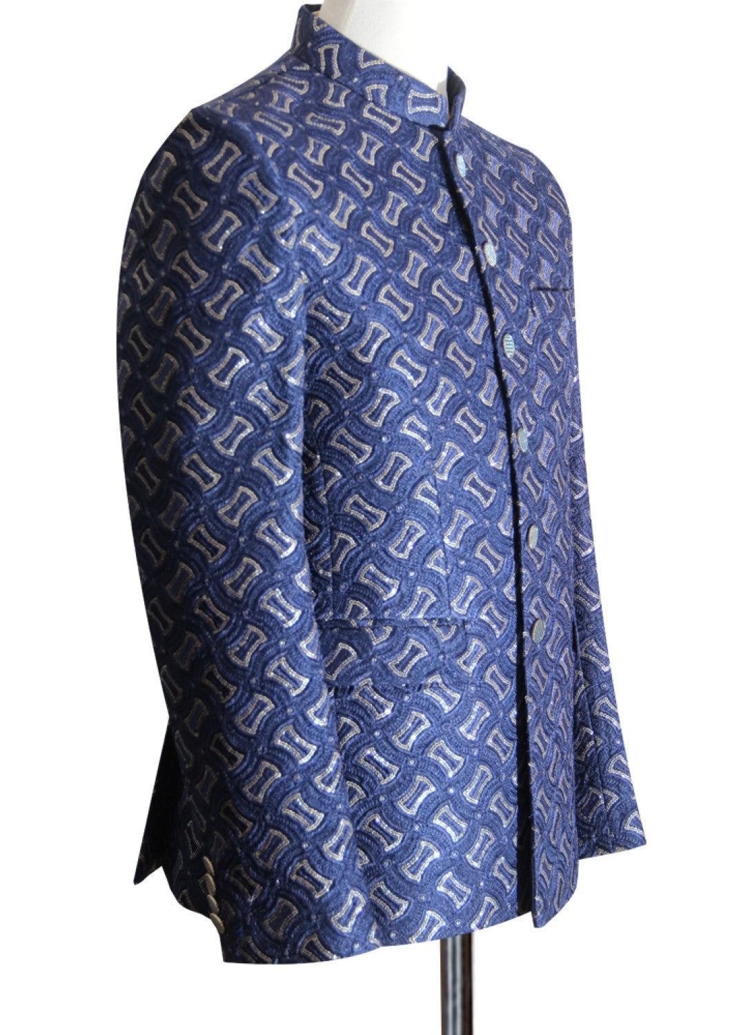 silk Prince Coat in Blue