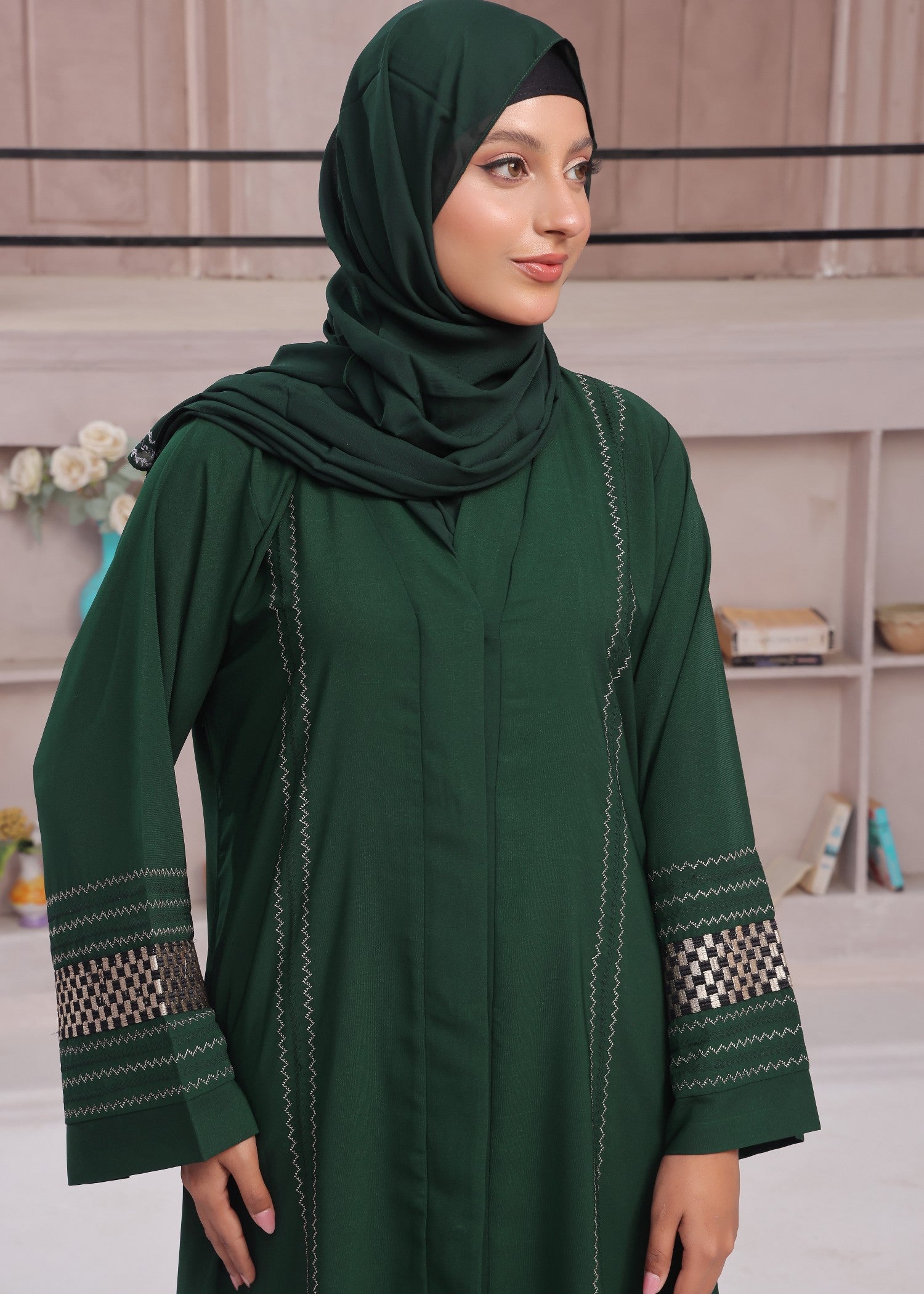 georgette Abaya in Green
