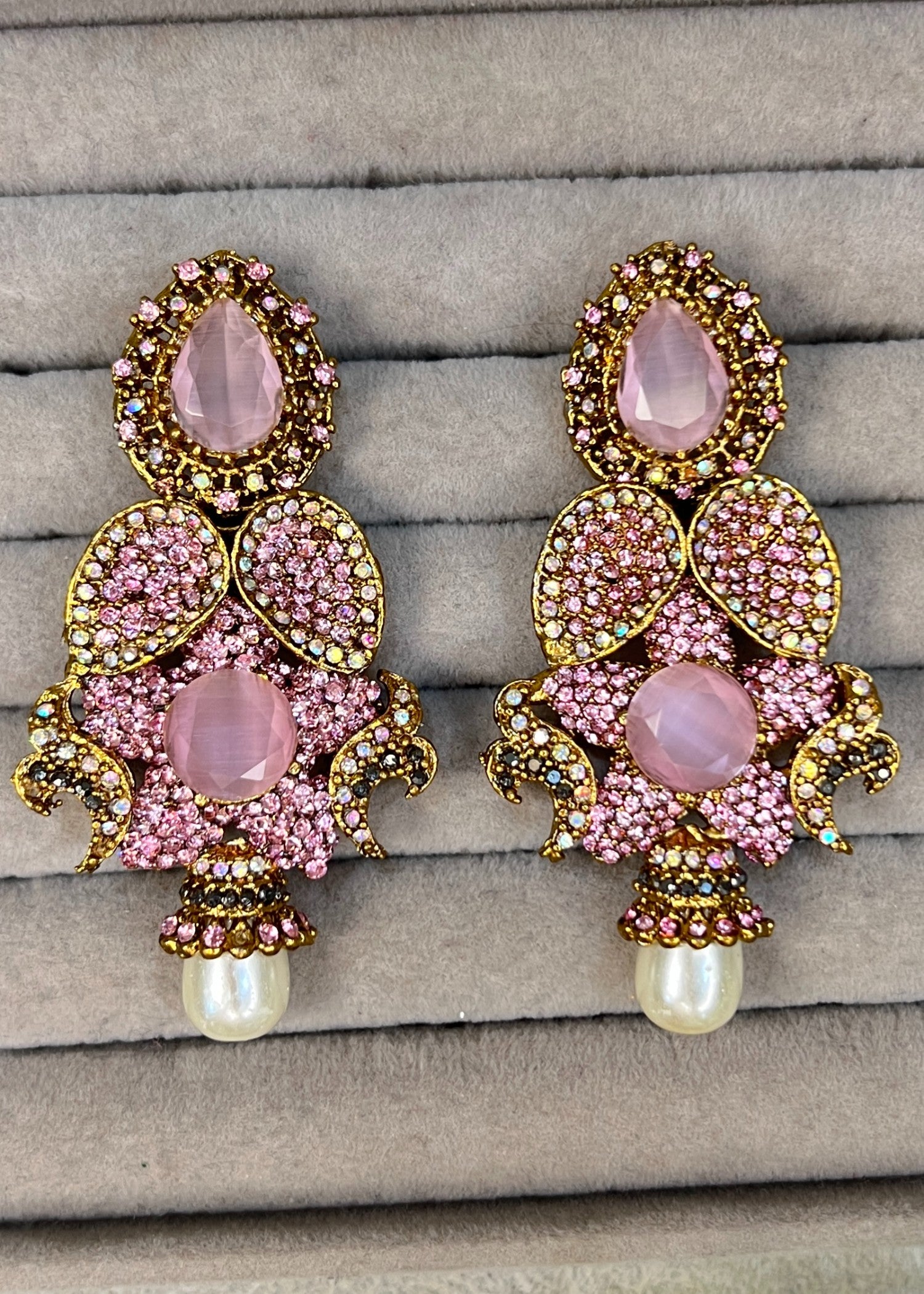 Earrings in Baby pink Color by - Trendy Women Earrings KBF8208