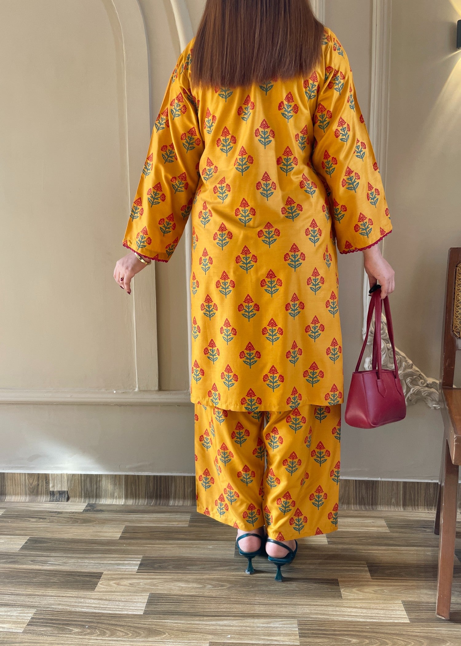 arabic lawn Co Ord Sets in Honey