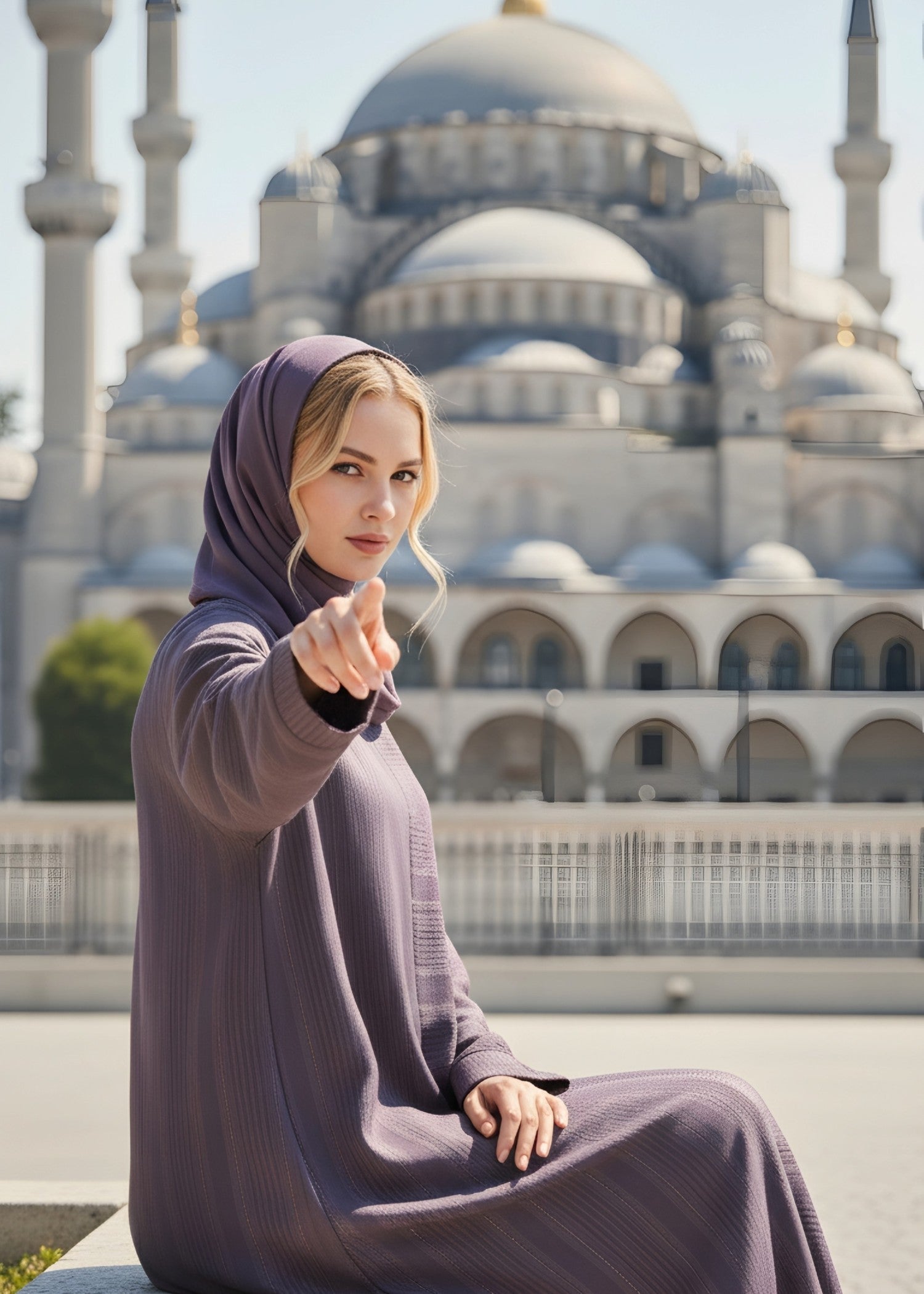 nidha Abaya in Plum