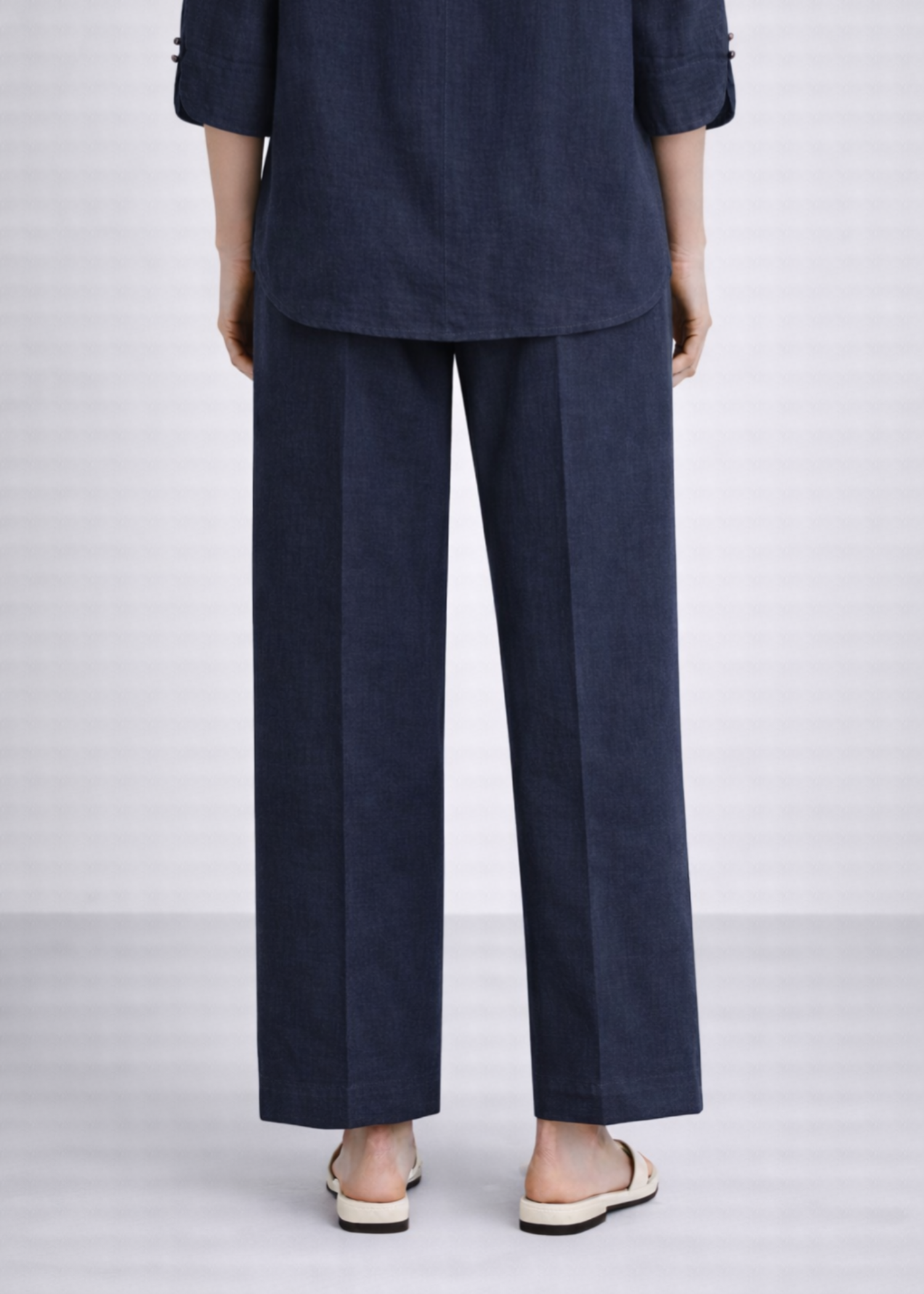 cotton linen Pants in Navy blue