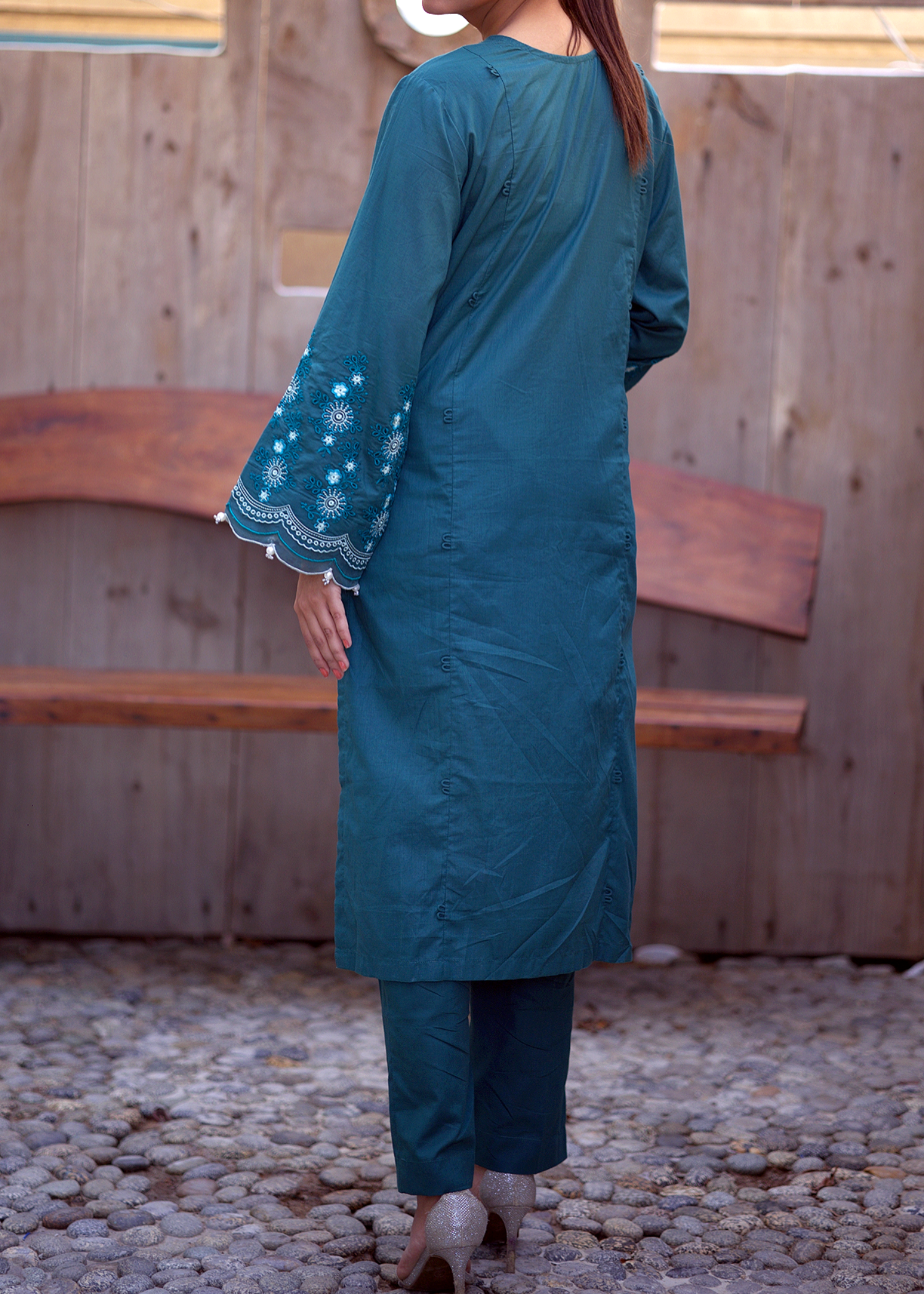 lawn cotton Unstitched in Pine green