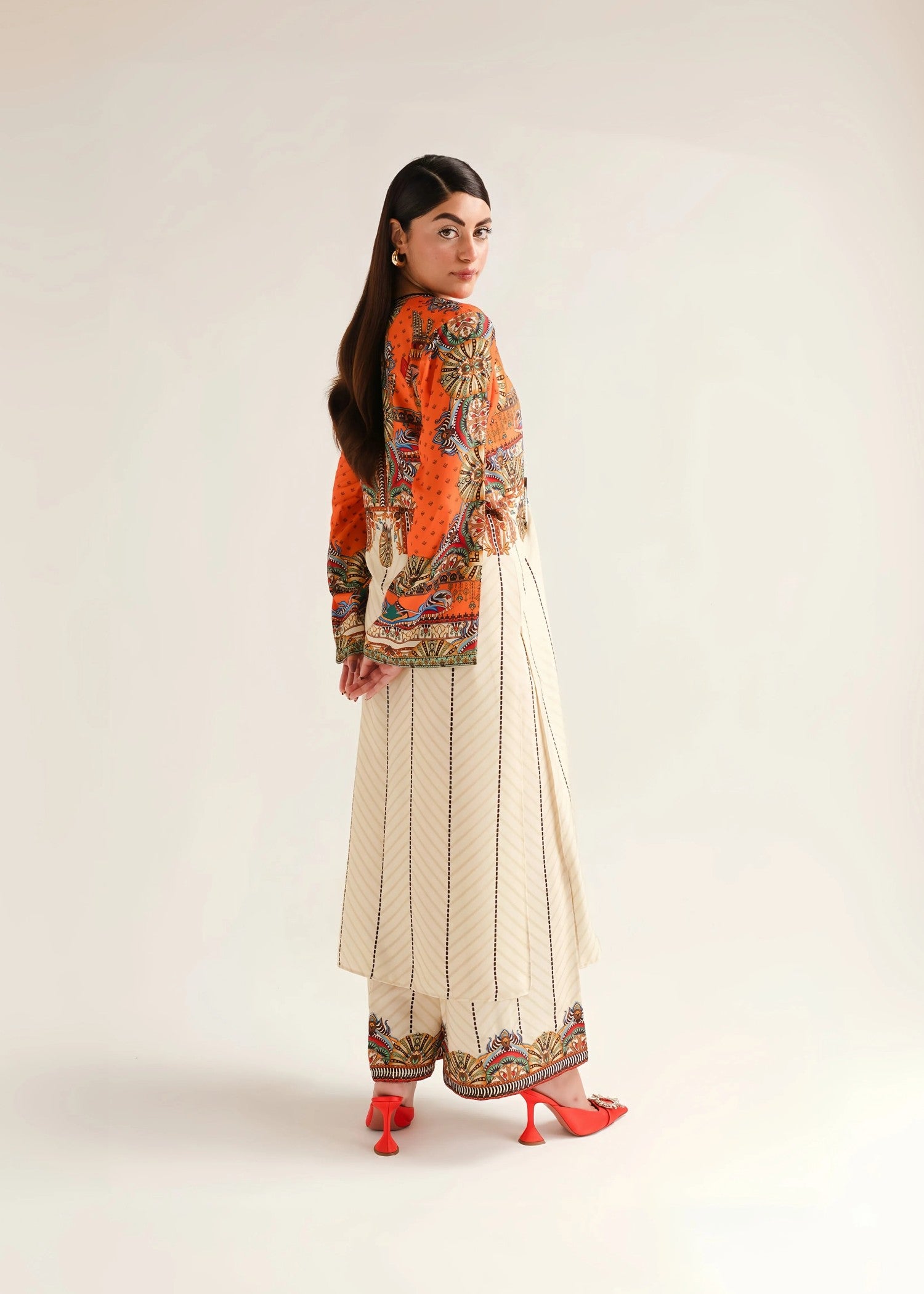 cambric Kurta Set in Multi