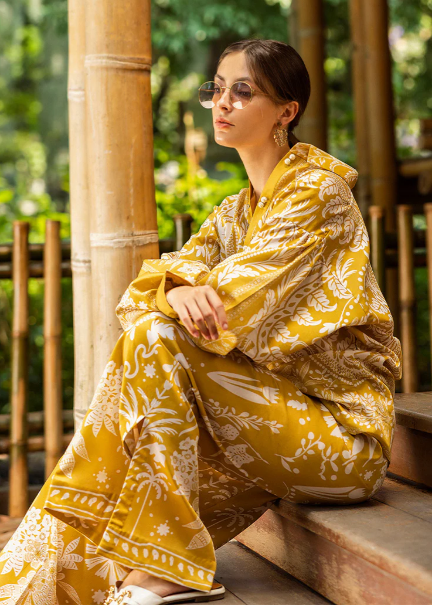 blended satin Co ord Sets in Mellow yellow