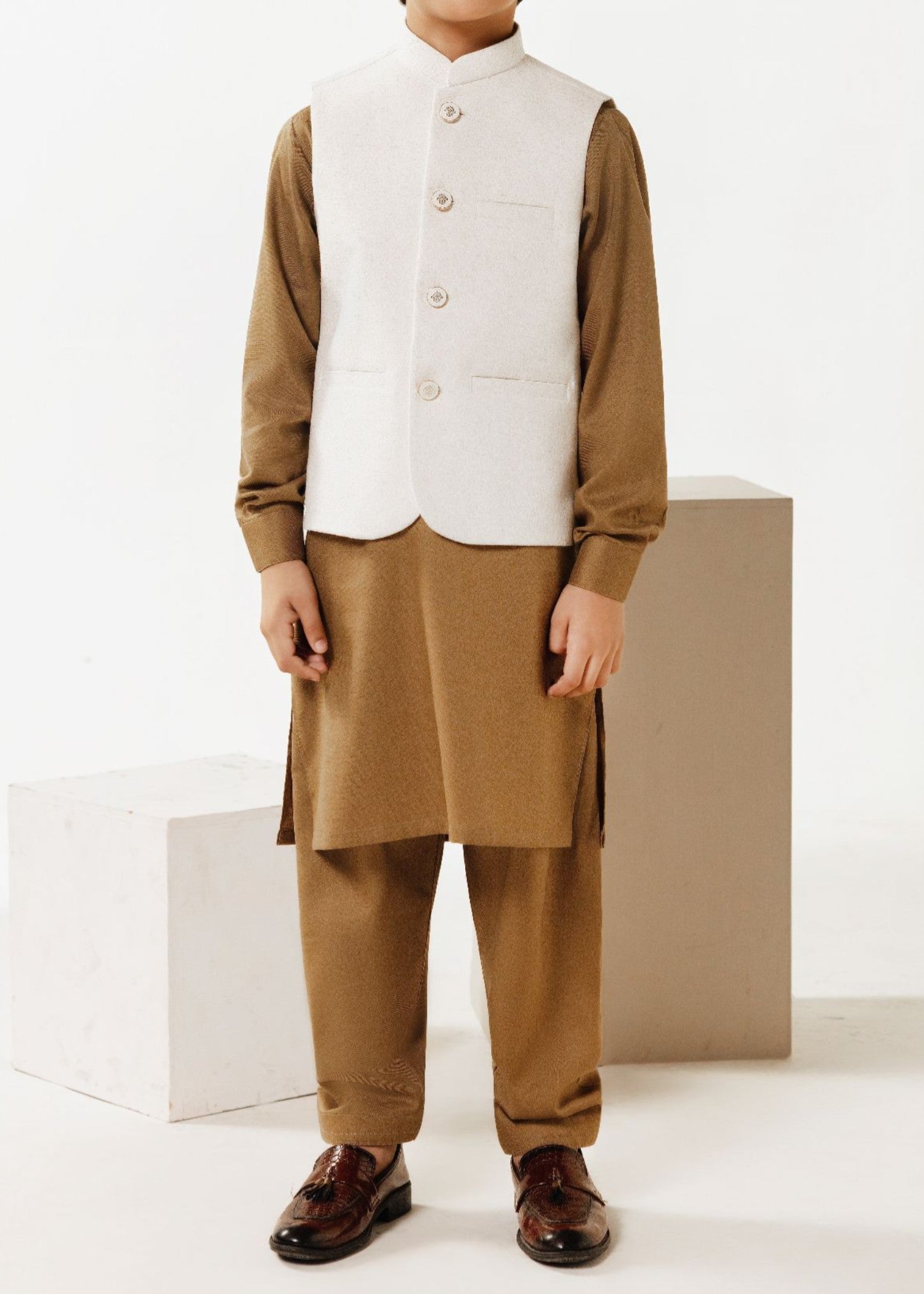 karandi Waistcoat in Cream