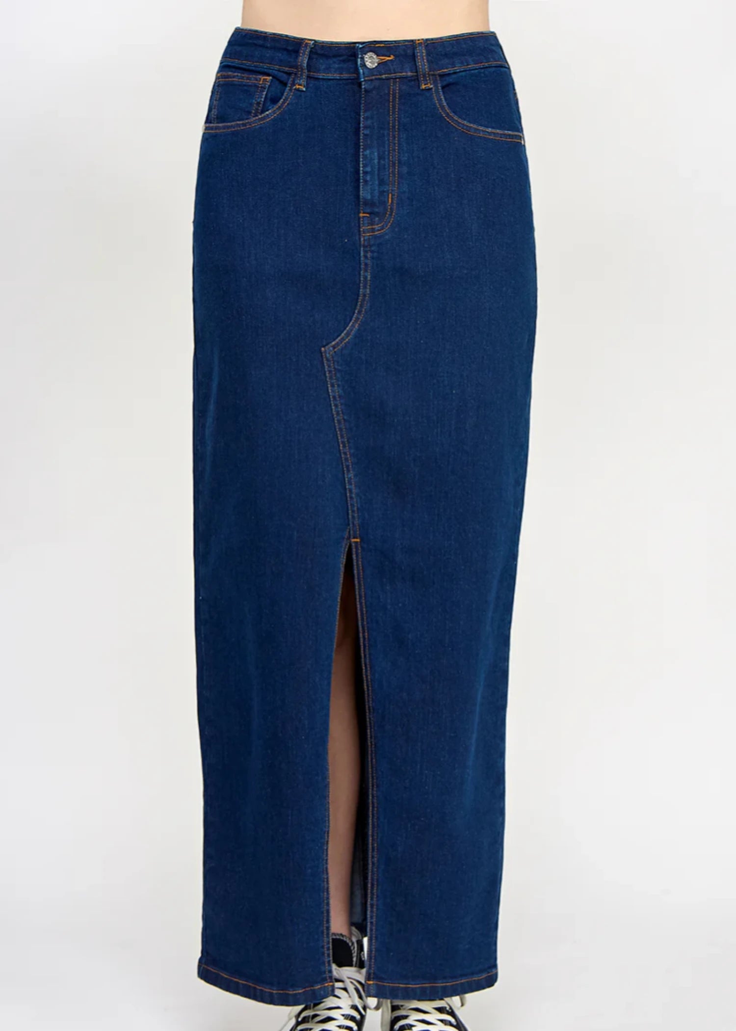 denim Skirt in Dark blue