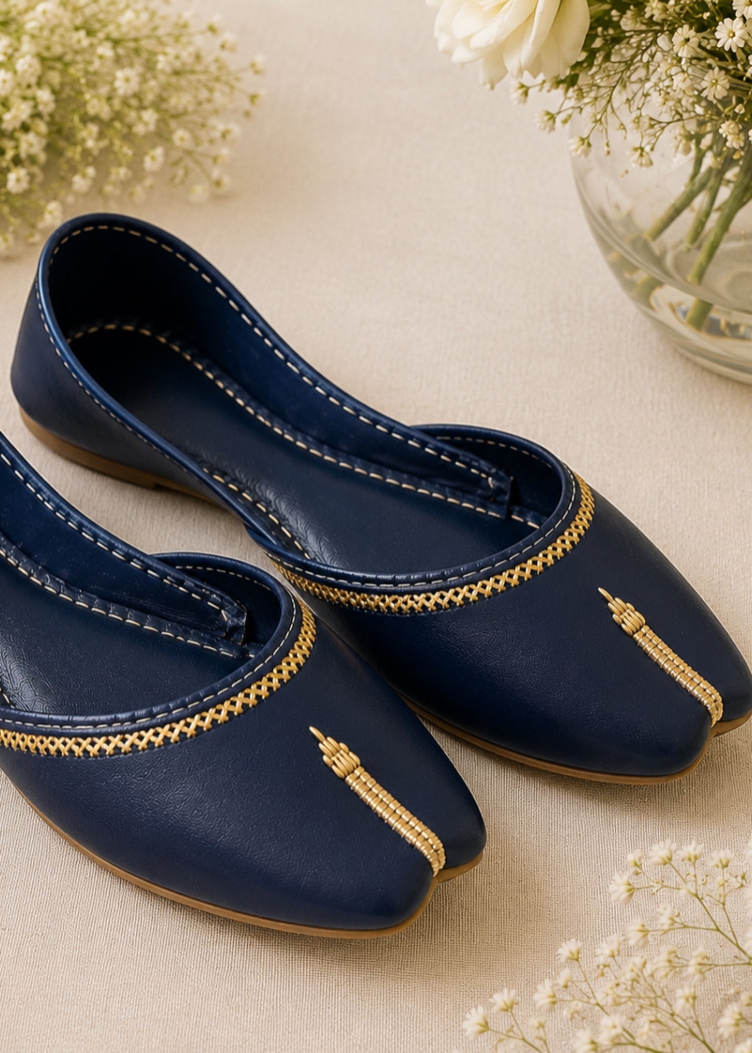 Khussa in Navy blue by - High Quality Women Khussa VFW9998