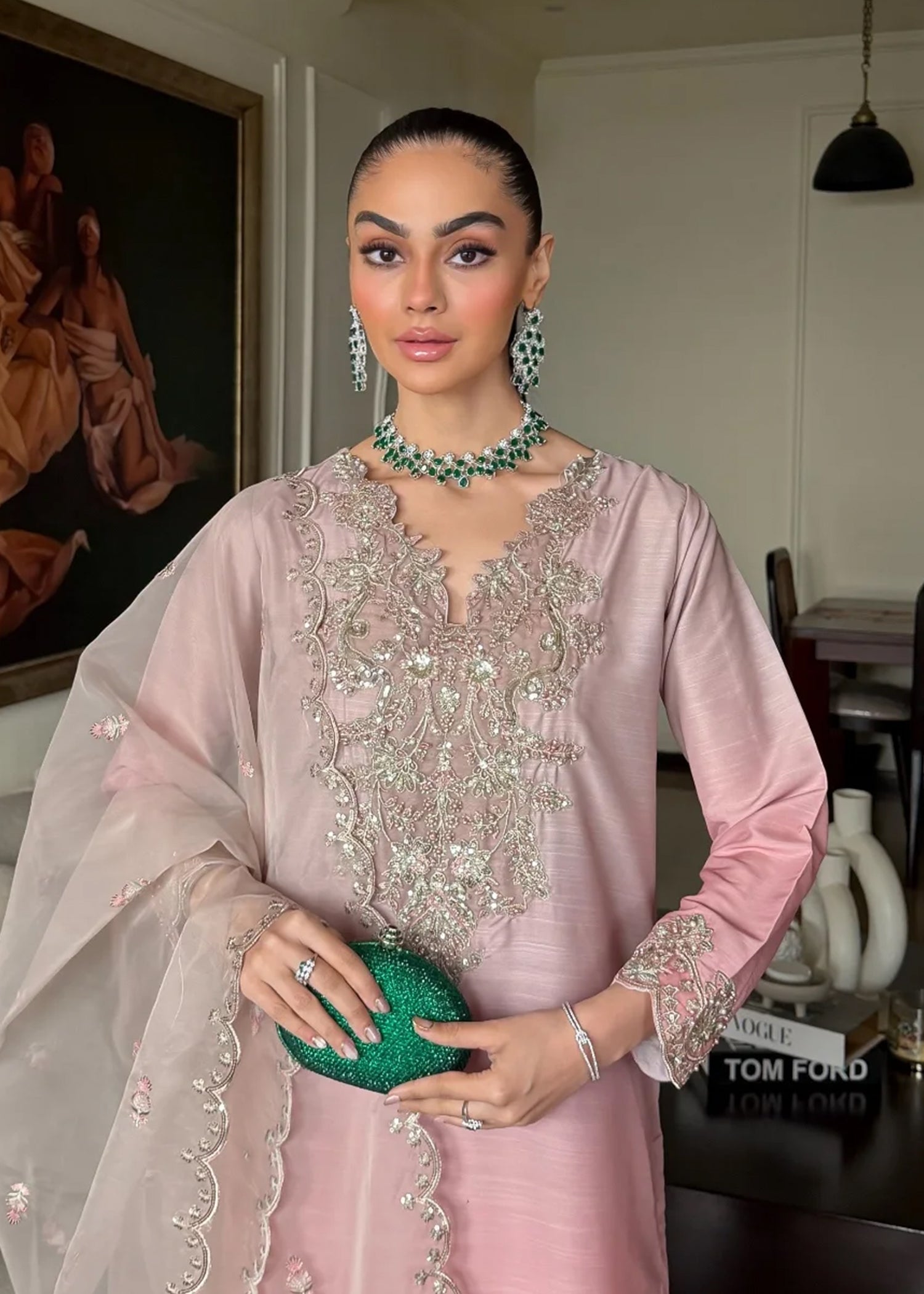 indian raw silk Kurta Set in Pink